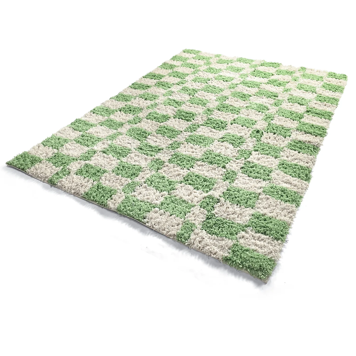 Ryamattor - Atrani Natural Cotton Shaggy (grön)