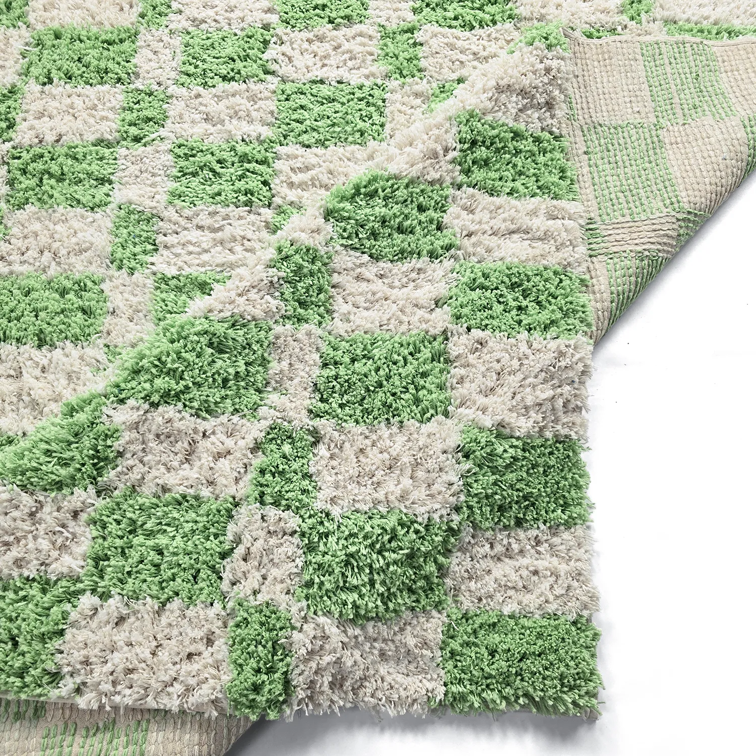 Ryamattor - Atrani Natural Cotton Shaggy (grön)