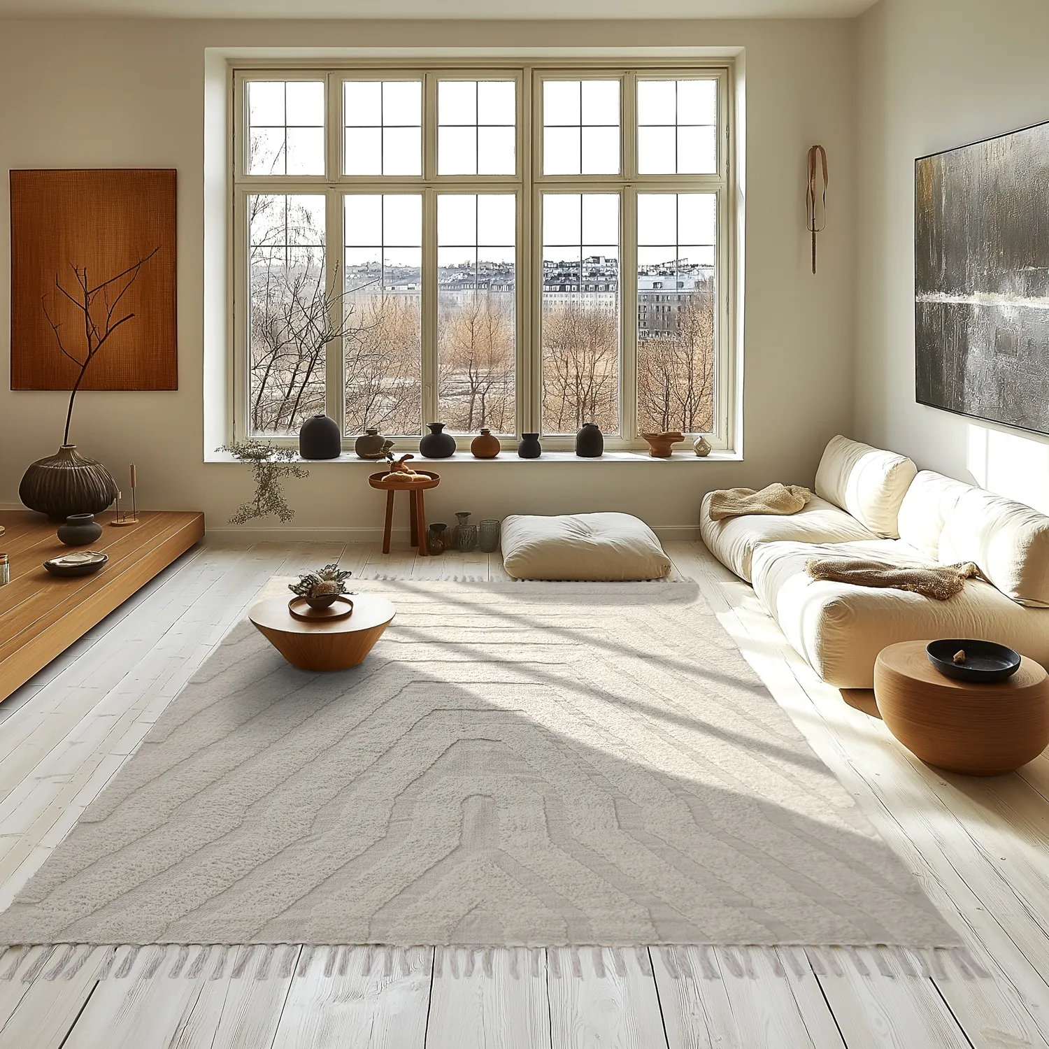 Ryamattor - Callista Natural Cotton Shaggy (beige)