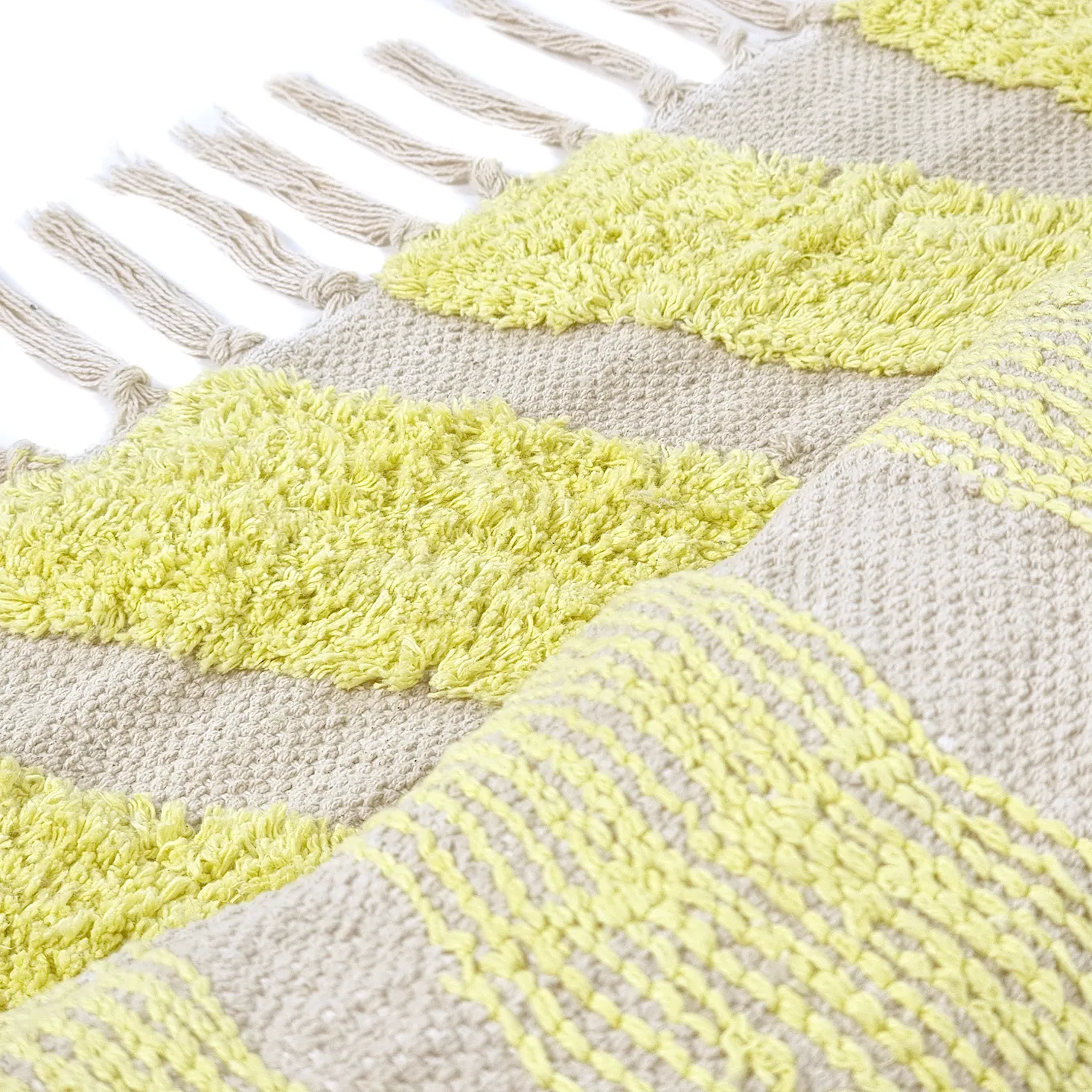 Ryamattor - Callista Natural Cotton Shaggy (gul)
