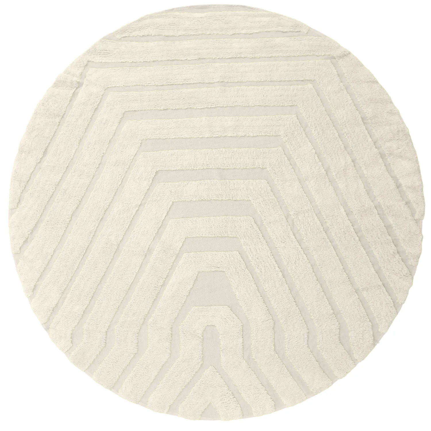 Rund matta - Callista Natural Cotton Shaggy (beige)