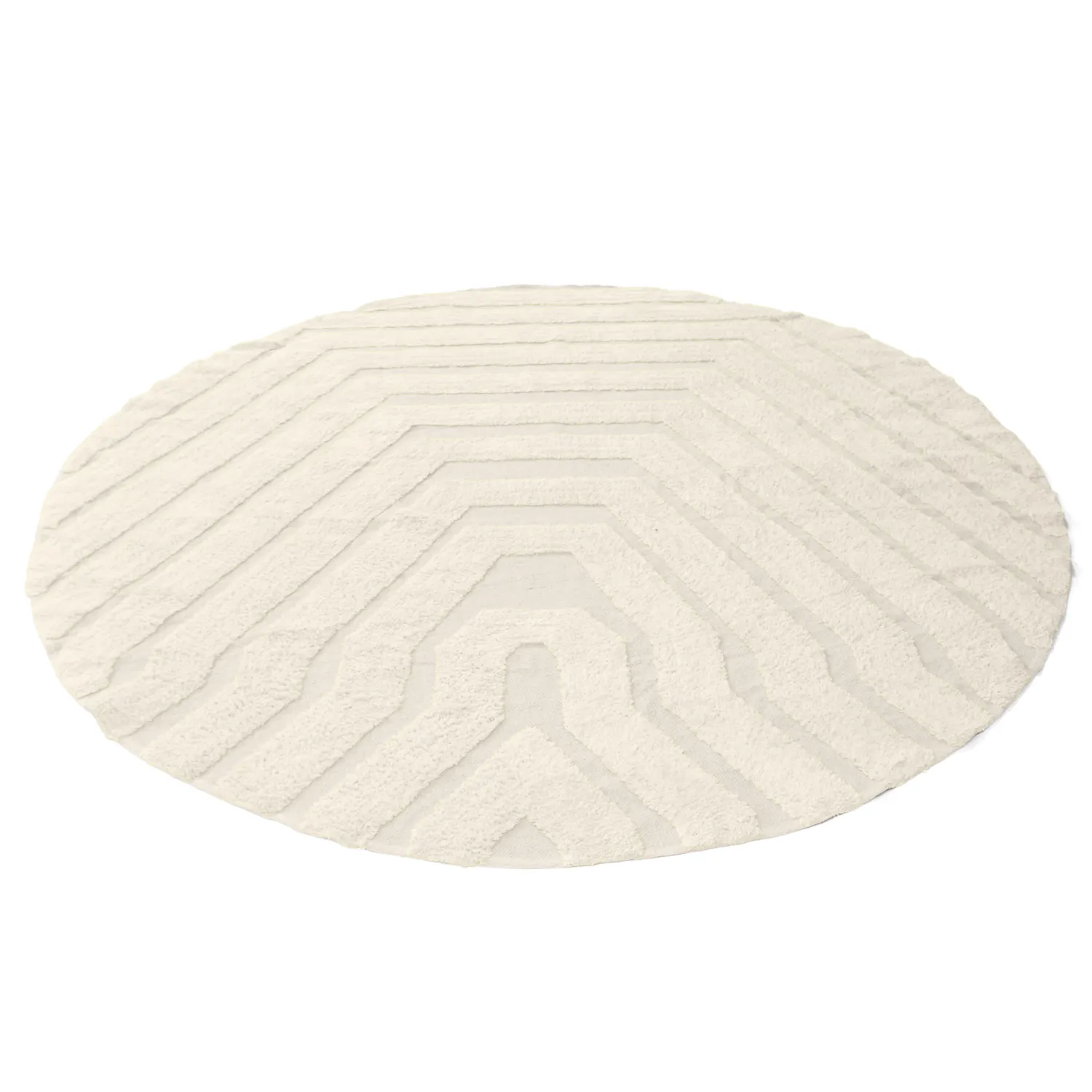 Rund matta - Callista Natural Cotton Shaggy (beige)