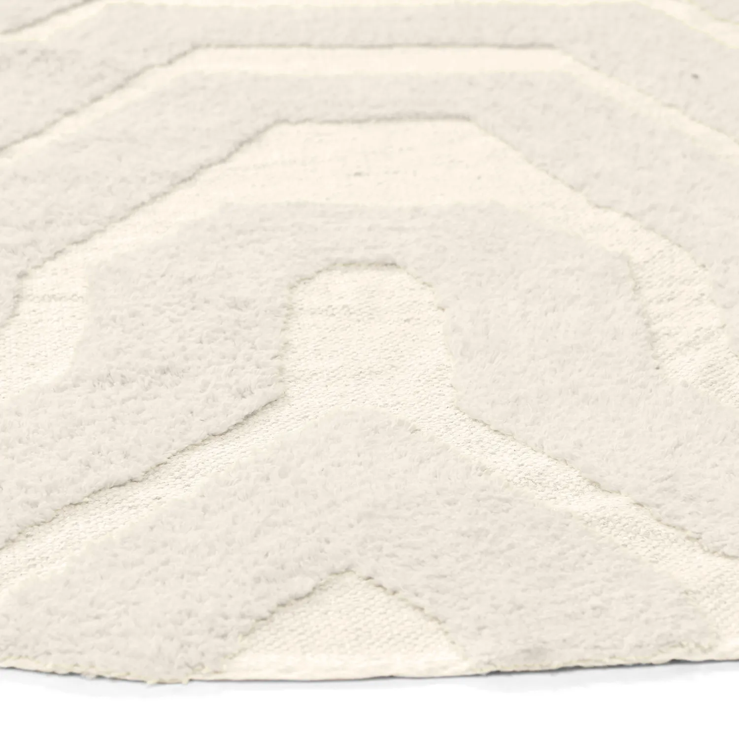 Rund matta - Callista Natural Cotton Shaggy (beige)