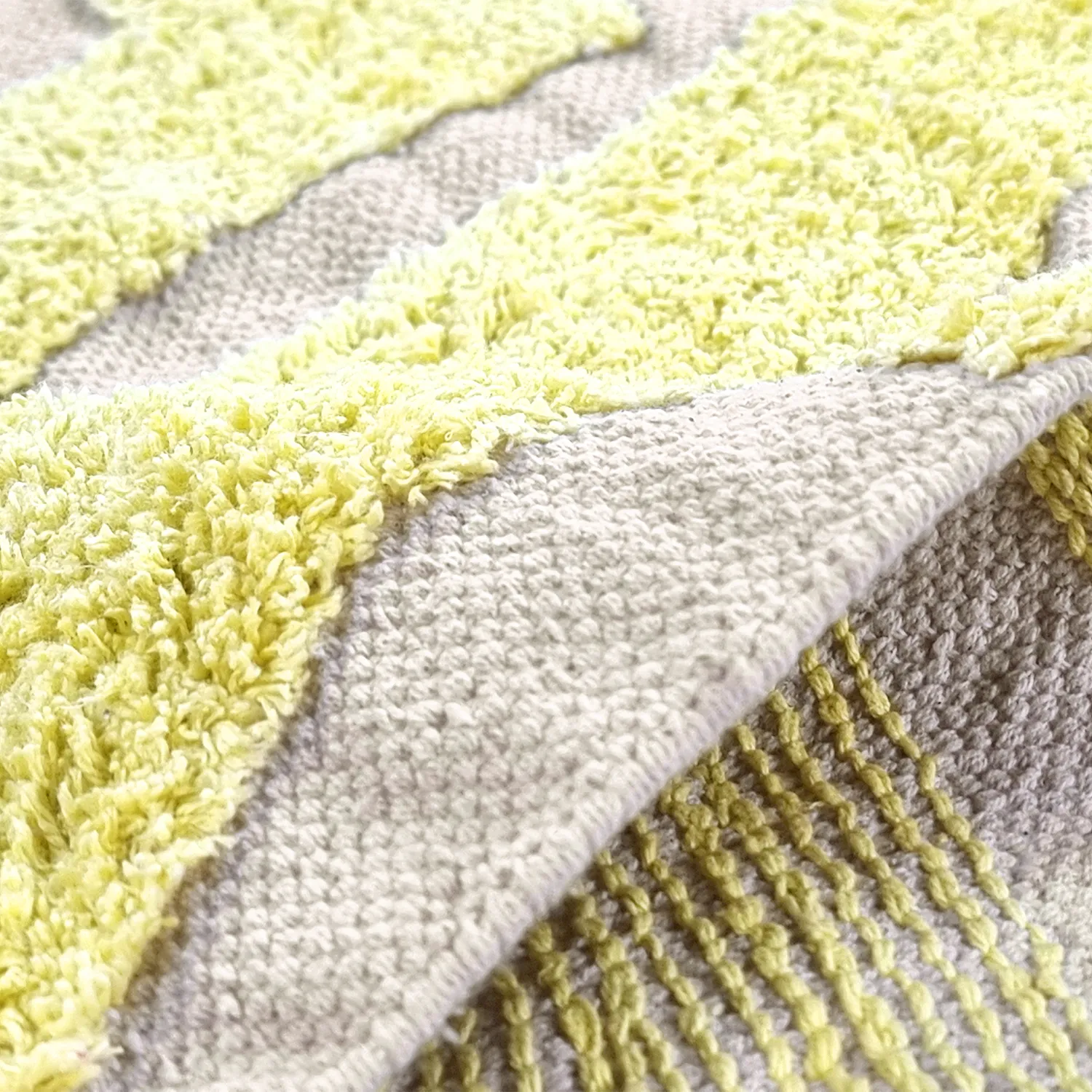 Rund matta - Callista Natural Cotton Shaggy (gul)