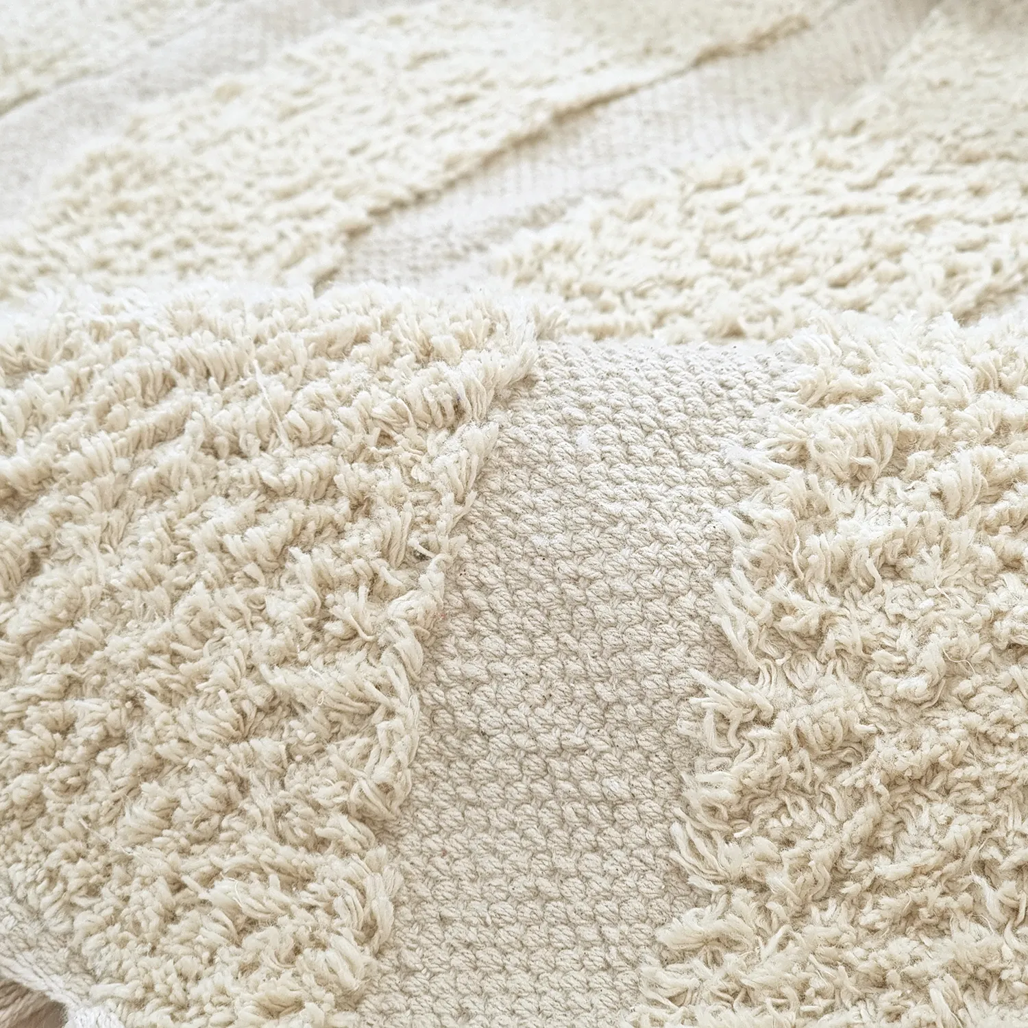 Rund matta - Callista Natural Cotton Shaggy (beige)