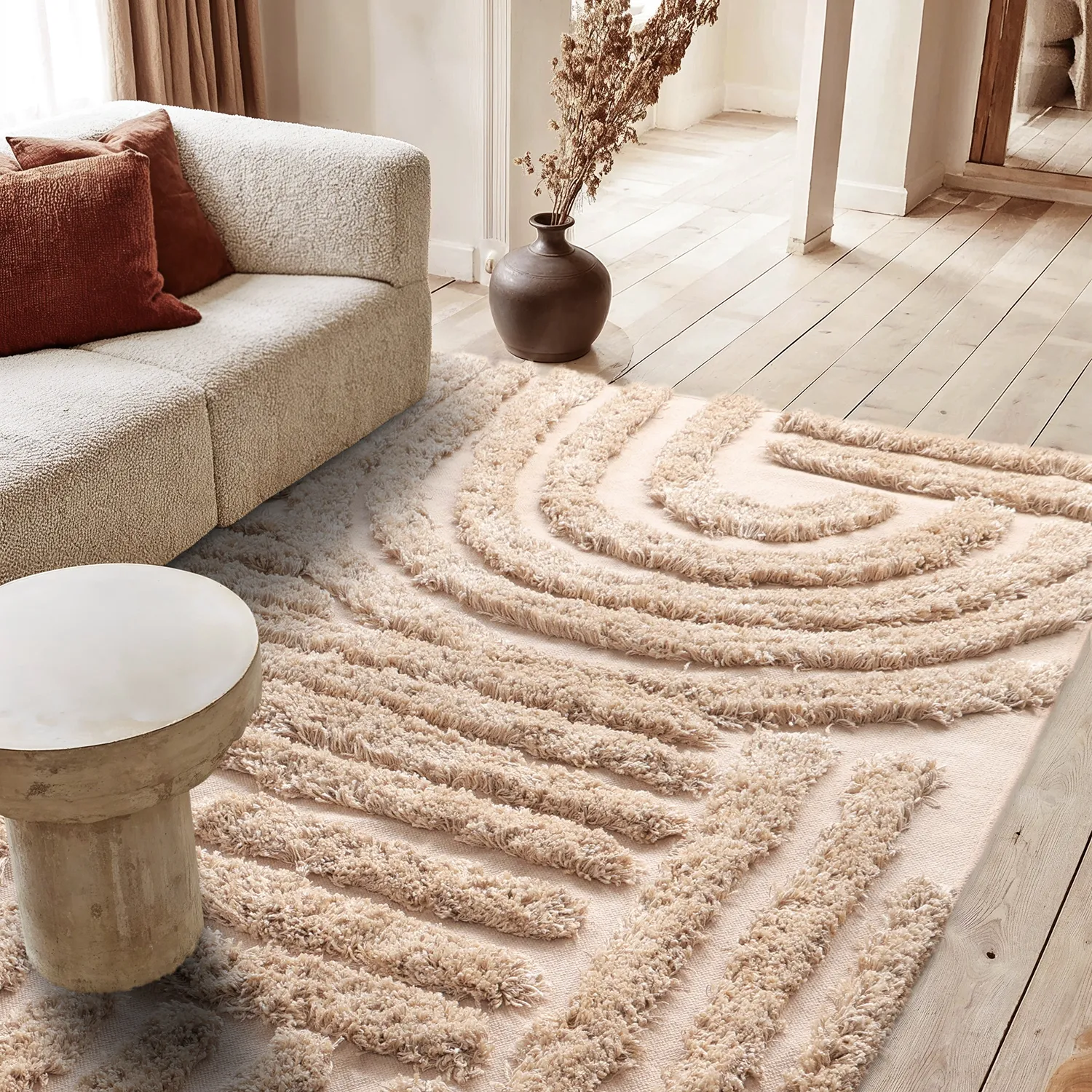Ryamattor - Cazorla Natural Cotton Shaggy (beige)