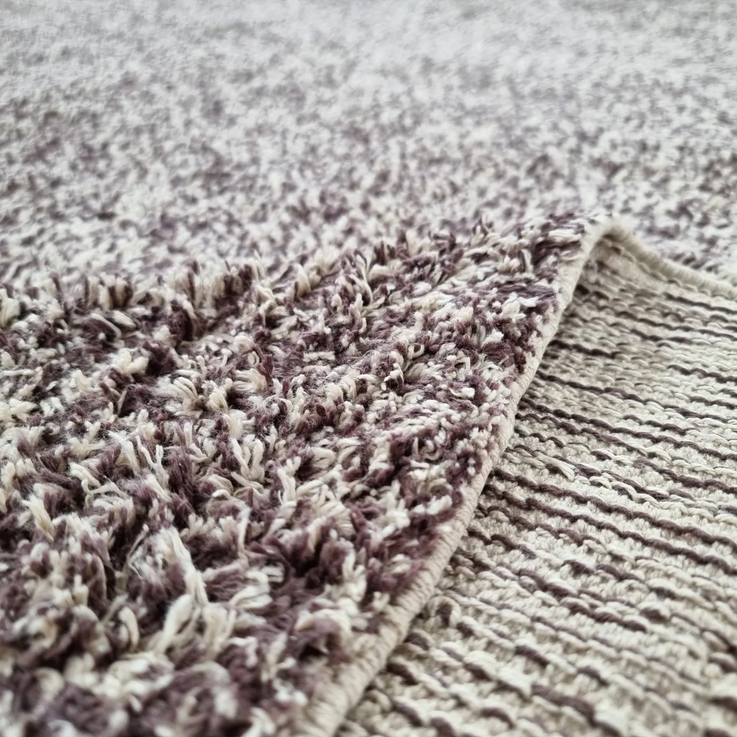 Ryamattor - Celina Natural Cotton Shaggy (beige/brun)