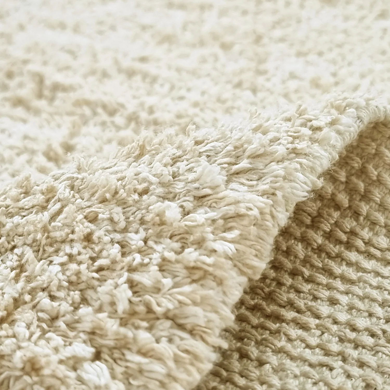 Ryamattor - Celina Natural Cotton Shaggy (offwhite/beige)