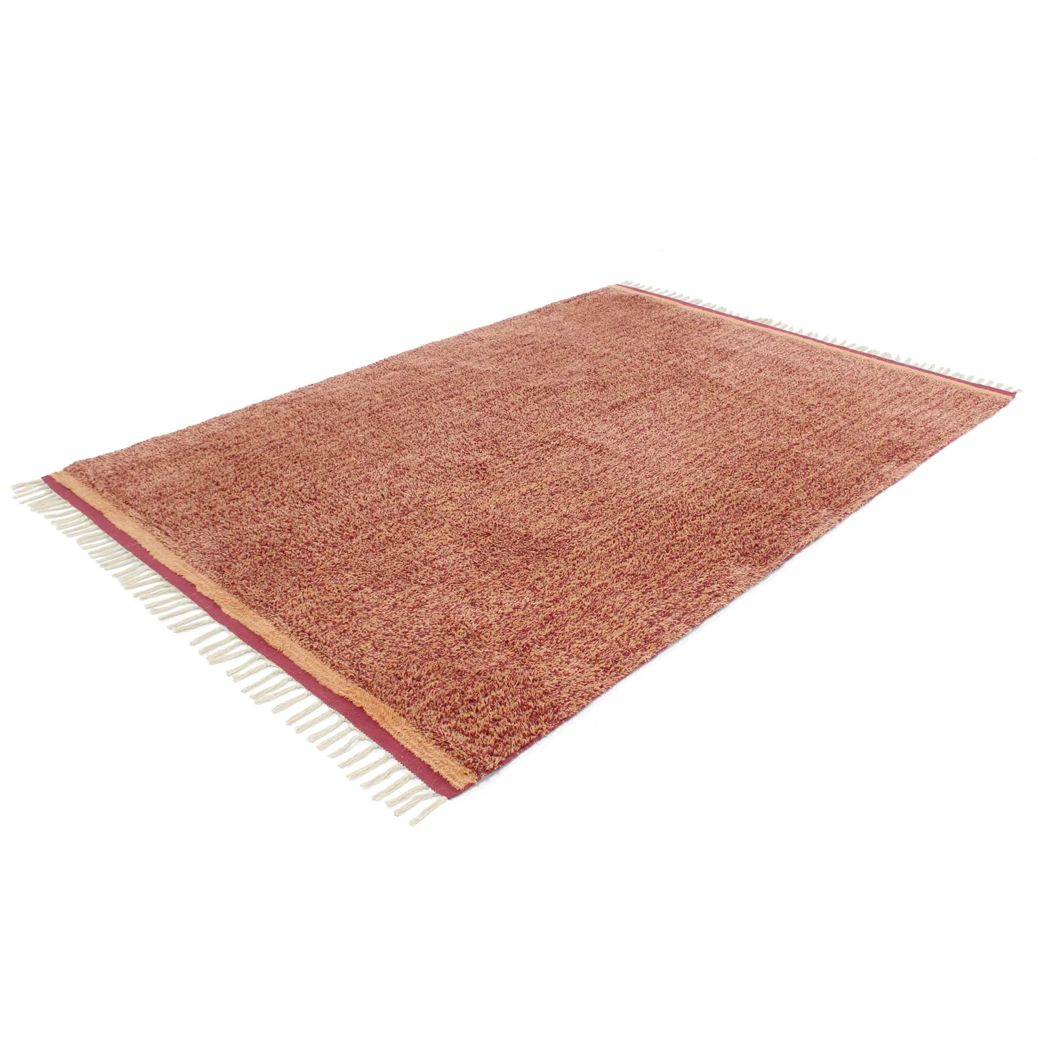 Ryamattor - Celina Natural Cotton Shaggy (röd)