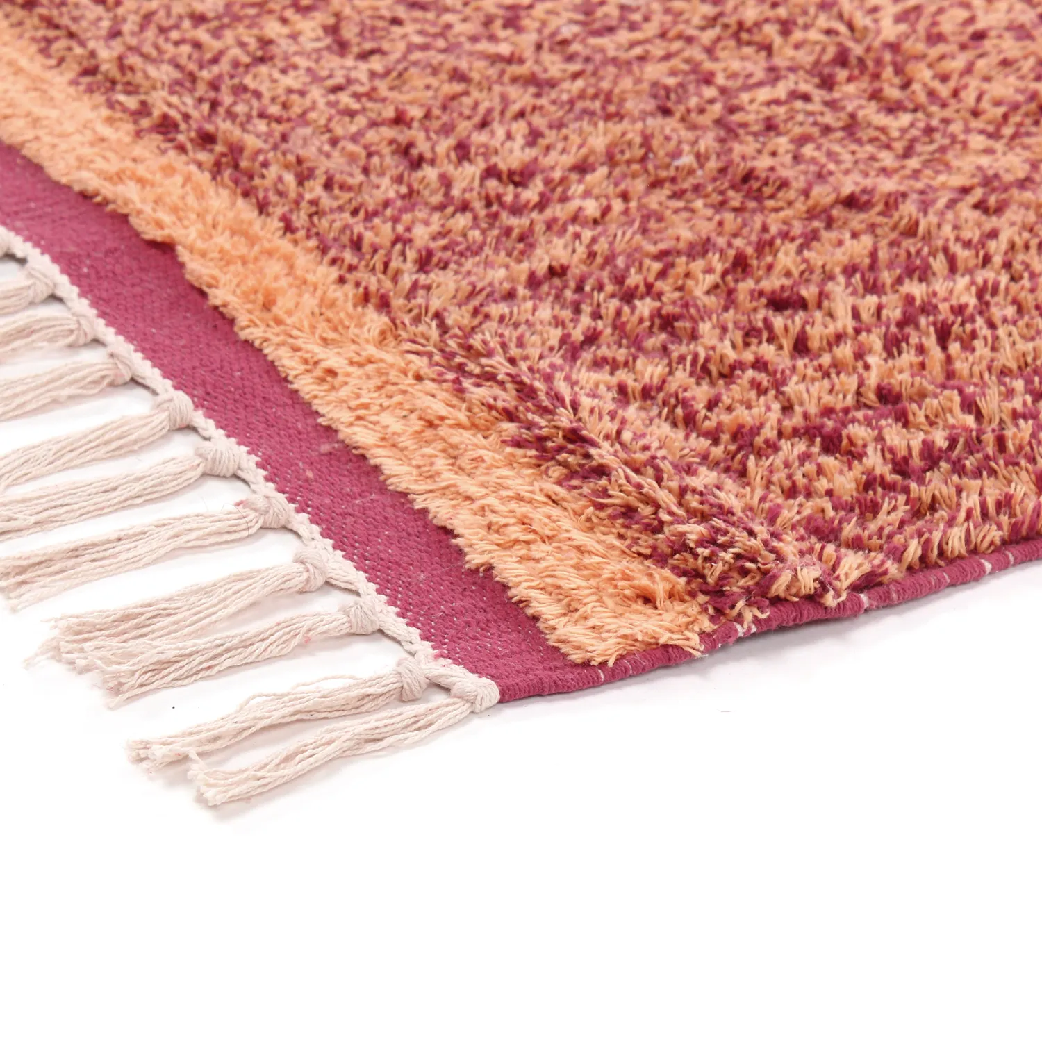 Ryamattor - Celina Natural Cotton Shaggy (röd)