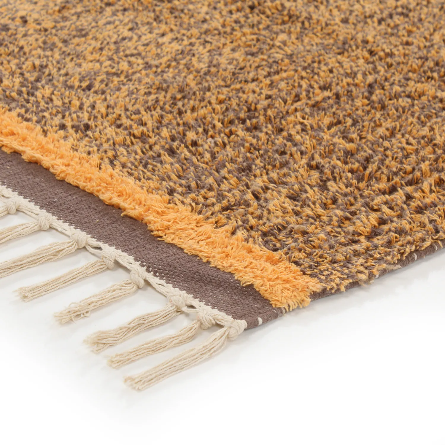 Ryamattor - Celina Natural Cotton Shaggy (brun/orange)