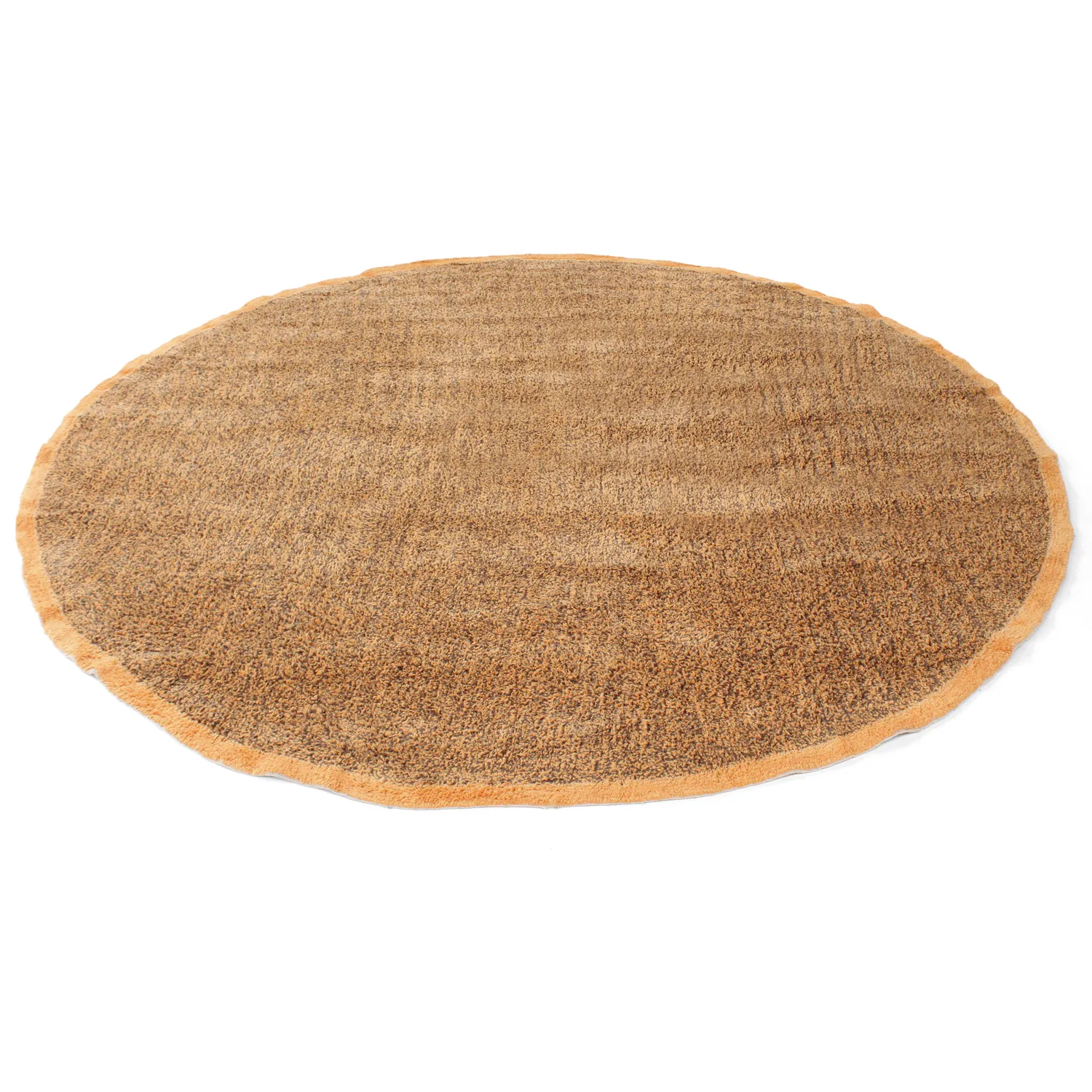 Rund matta - Celina Natural Cotton Shaggy (brun/orange)