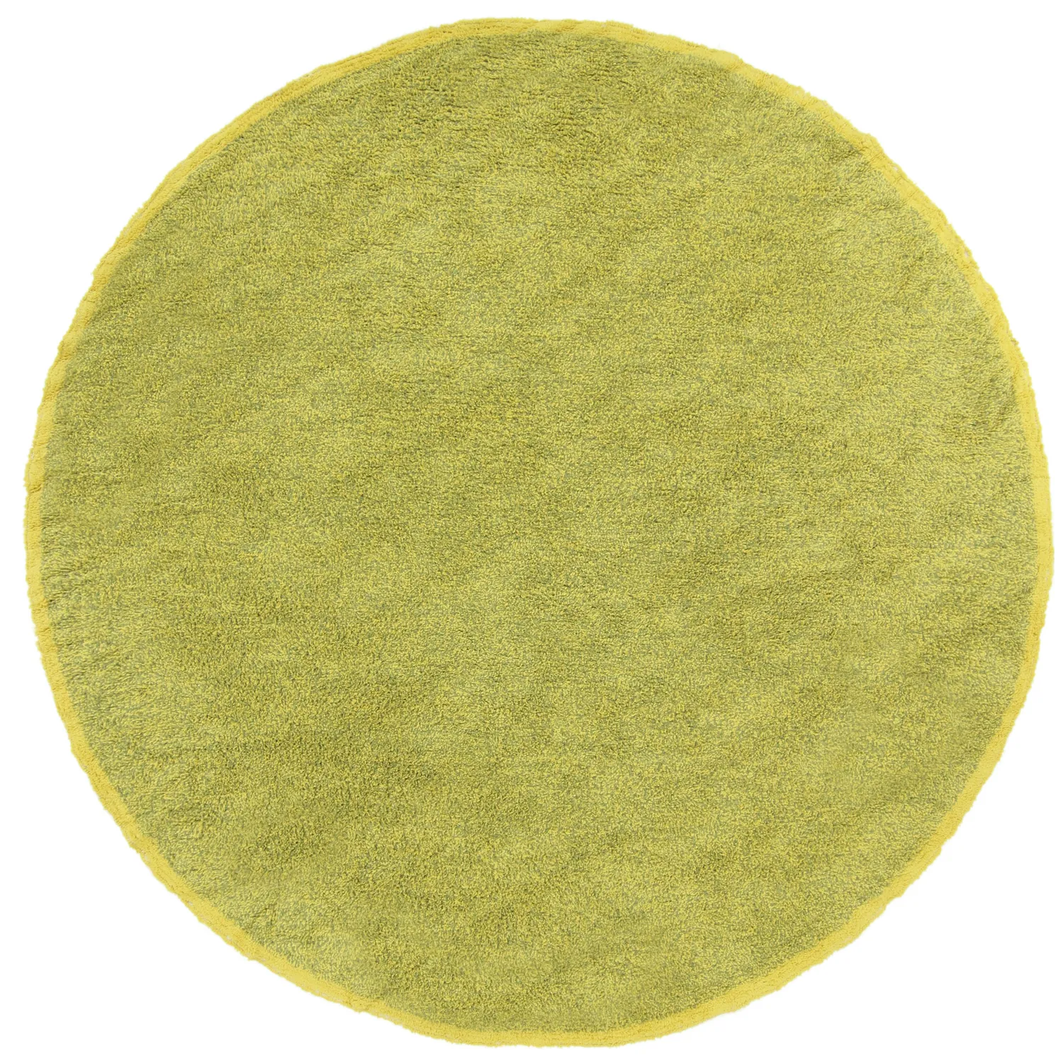 Rund matta - Celina Natural Cotton Shaggy (grön/gul)