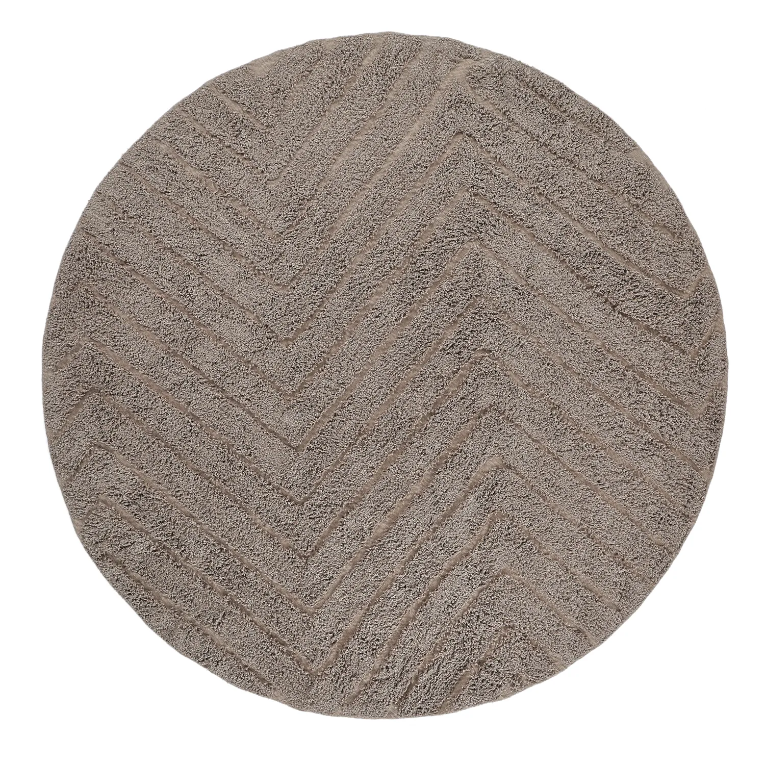 Rund matta - Conara Natural Cotton Shaggy (taupe)