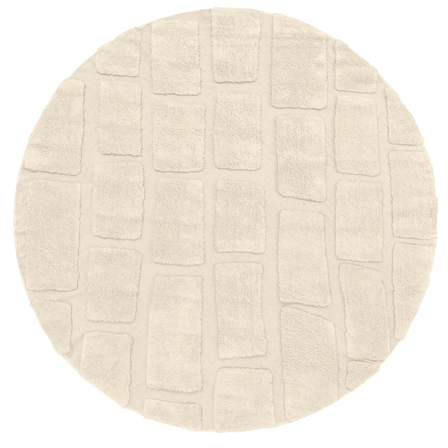 Rund matta - Cyrus Natural Cotton Shaggy (beige)