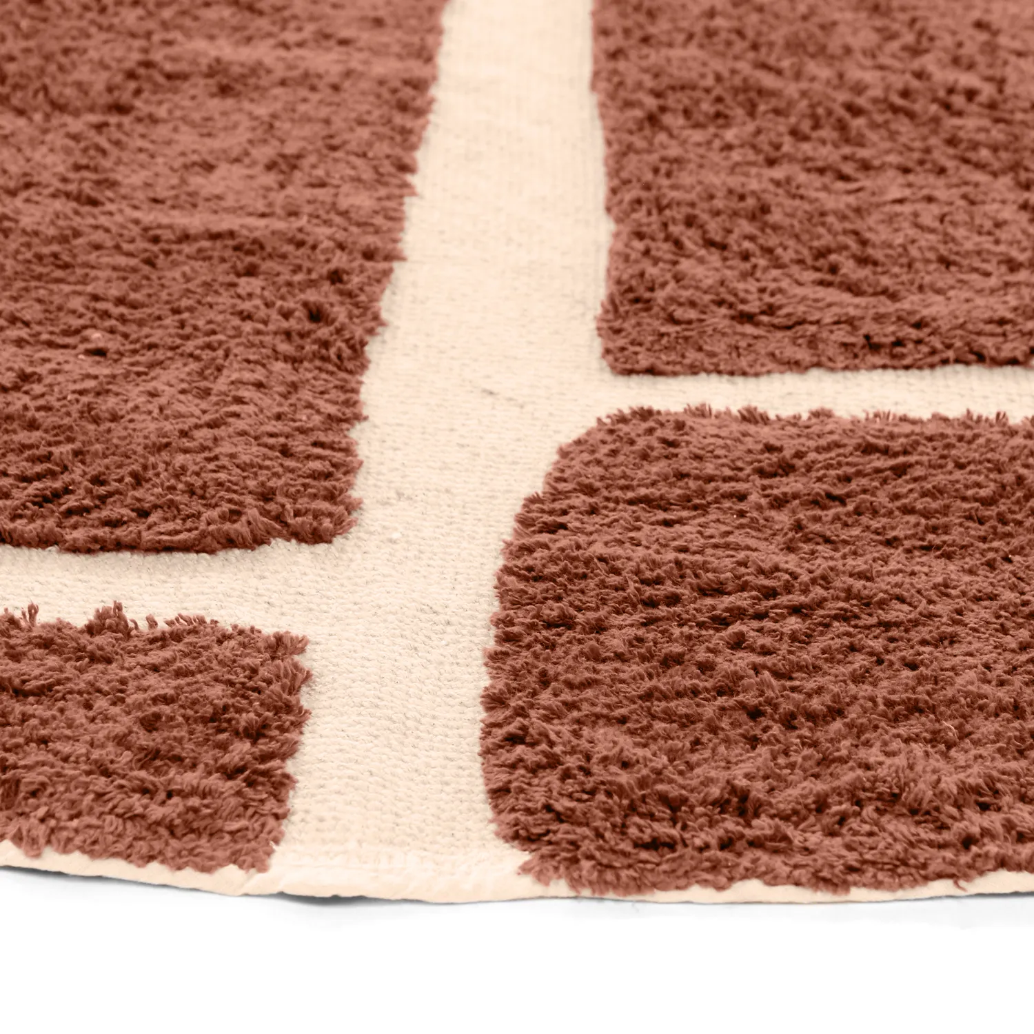 Rund matta - Cyrus Natural Cotton Shaggy (brun)
