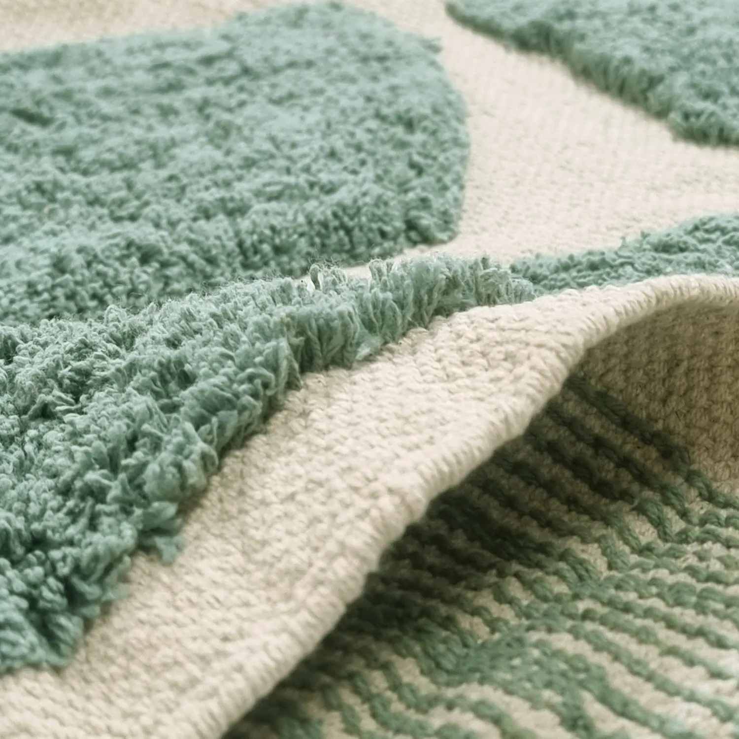 Ryamattor - Cyrus Natural Cotton Shaggy (grön)