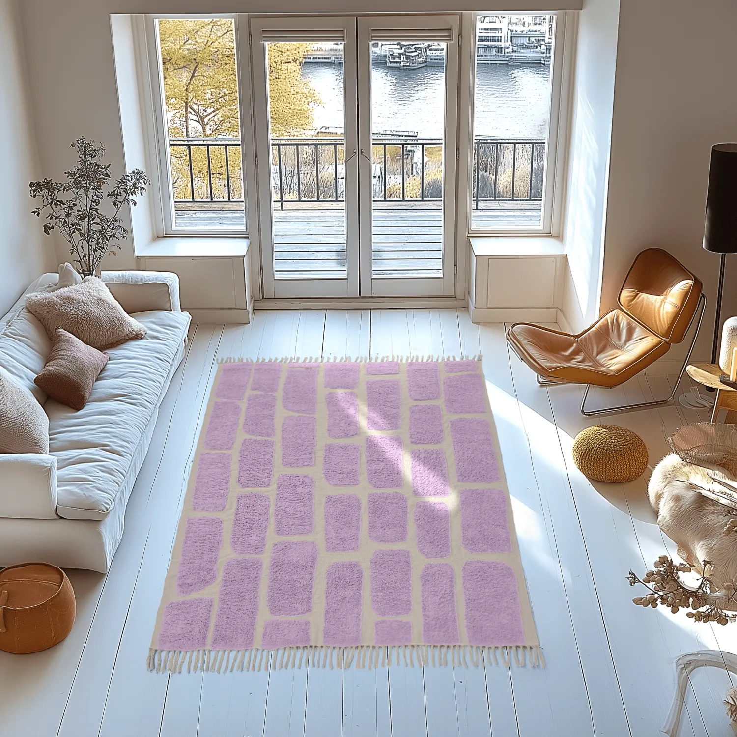 Ryamattor - Cyrus Natural Cotton Shaggy (lila)