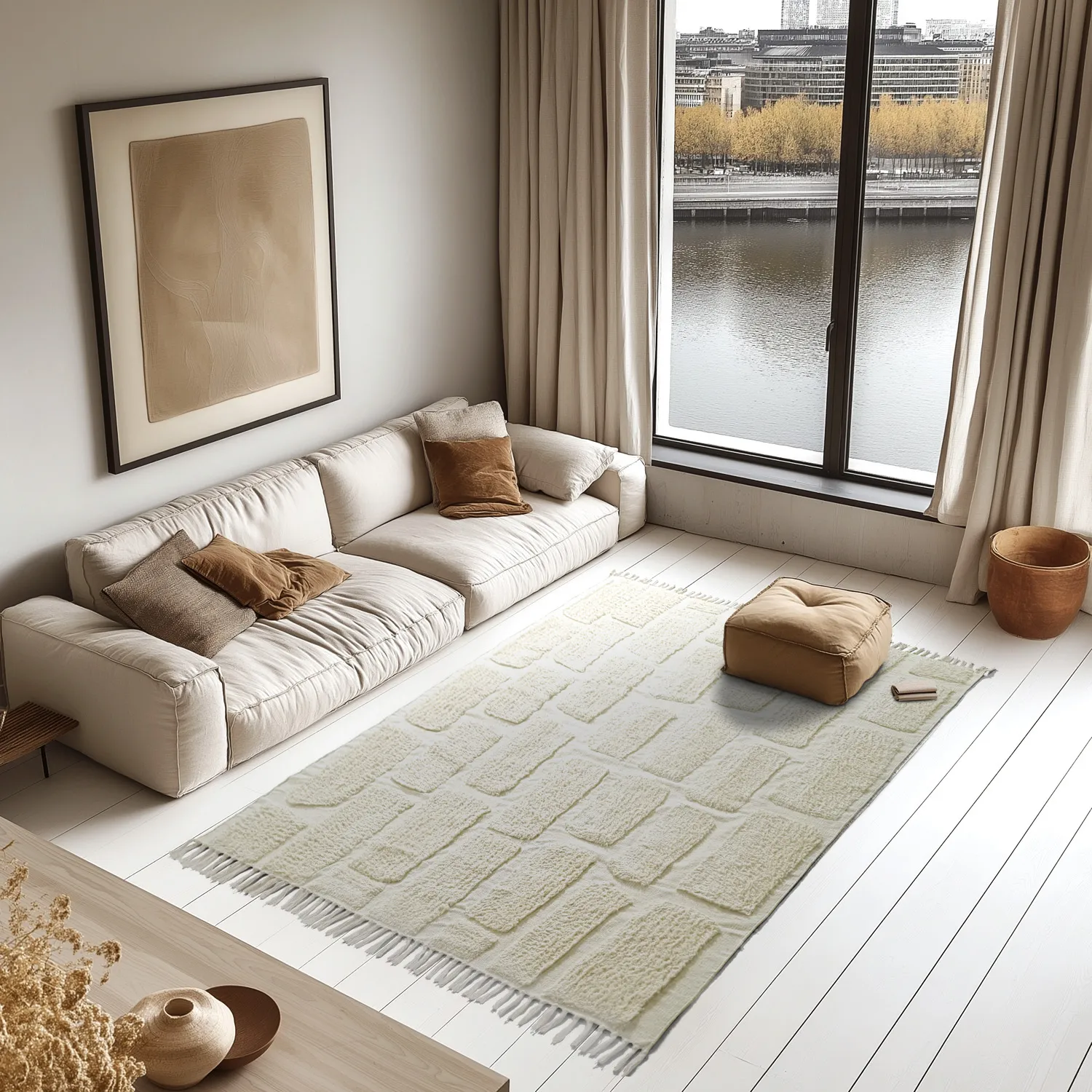 Ryamattor - Cyrus Natural Cotton Shaggy (offwhite)