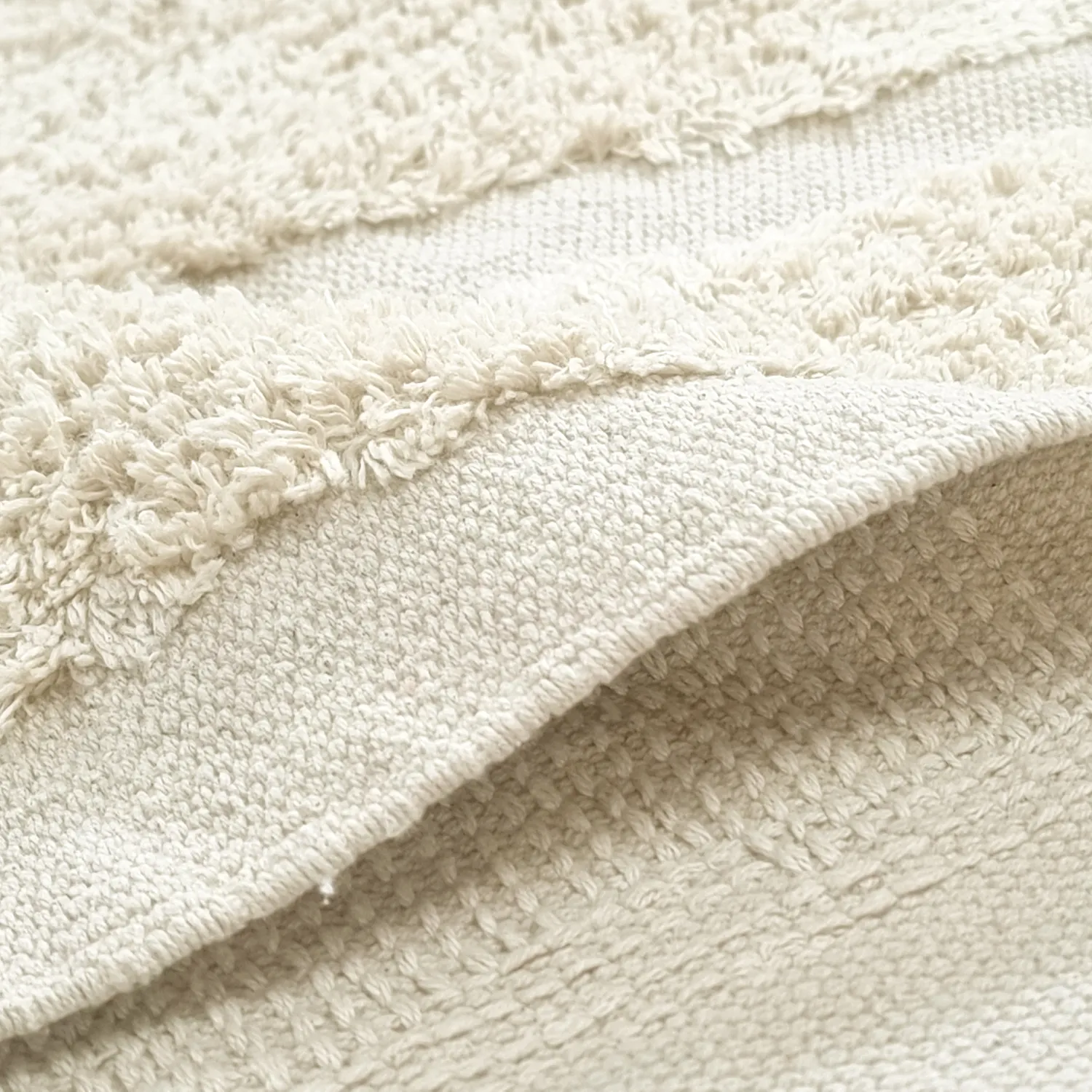 Rund matta - Cyrus Natural Cotton Shaggy (offwhite)