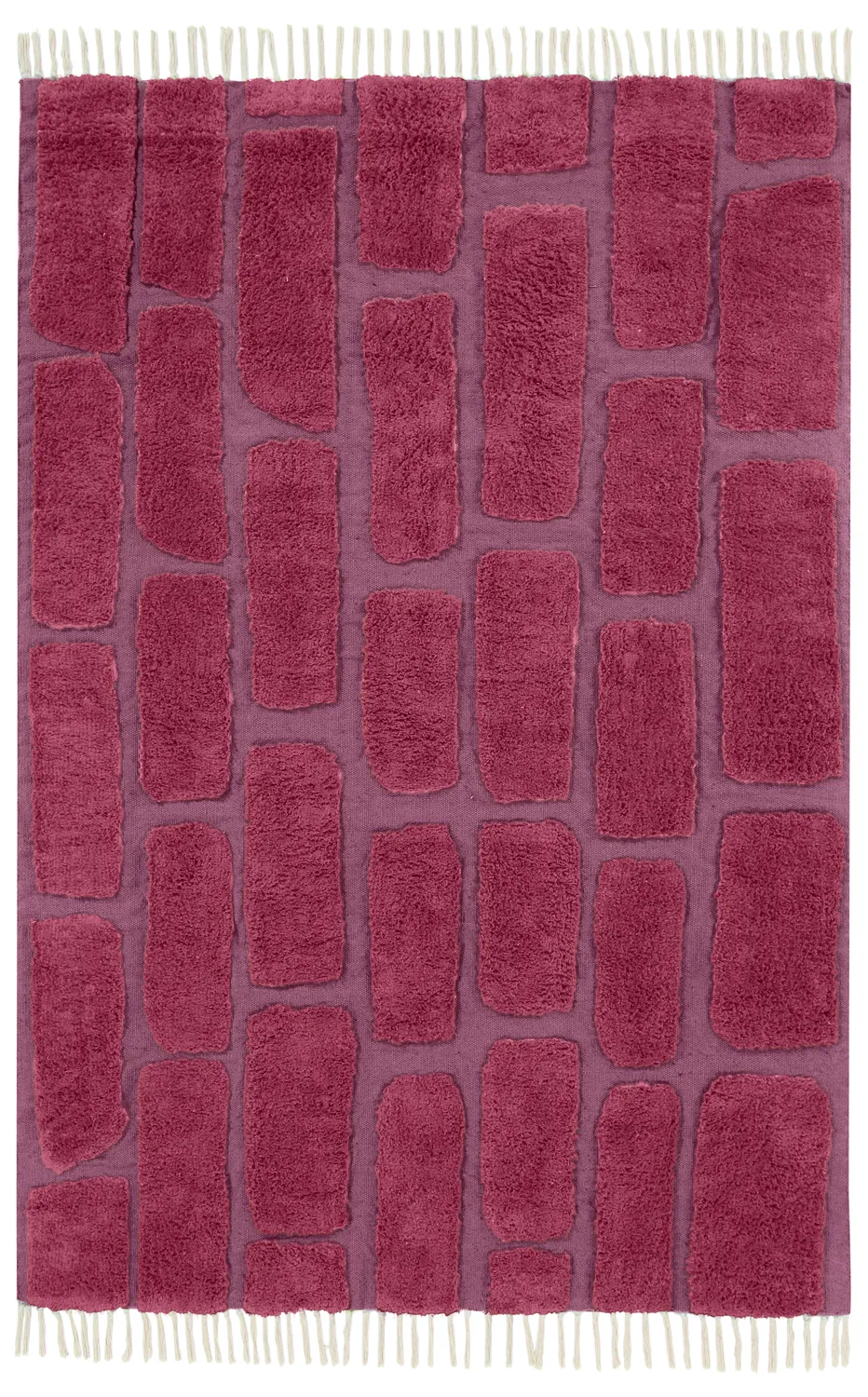 Ryamattor - Cyrus Natural Cotton Shaggy (röd)
