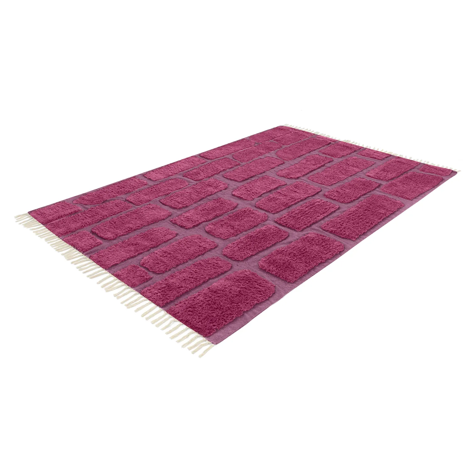 Ryamattor - Cyrus Natural Cotton Shaggy (röd)