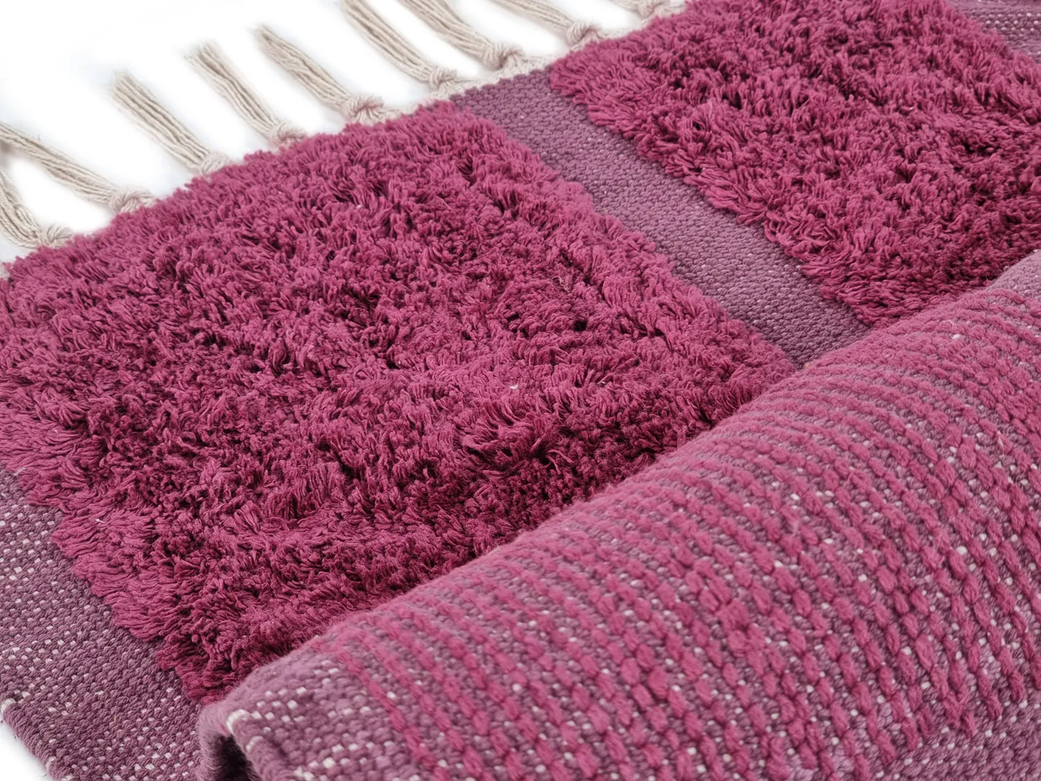 Ryamattor - Cyrus Natural Cotton Shaggy (röd)