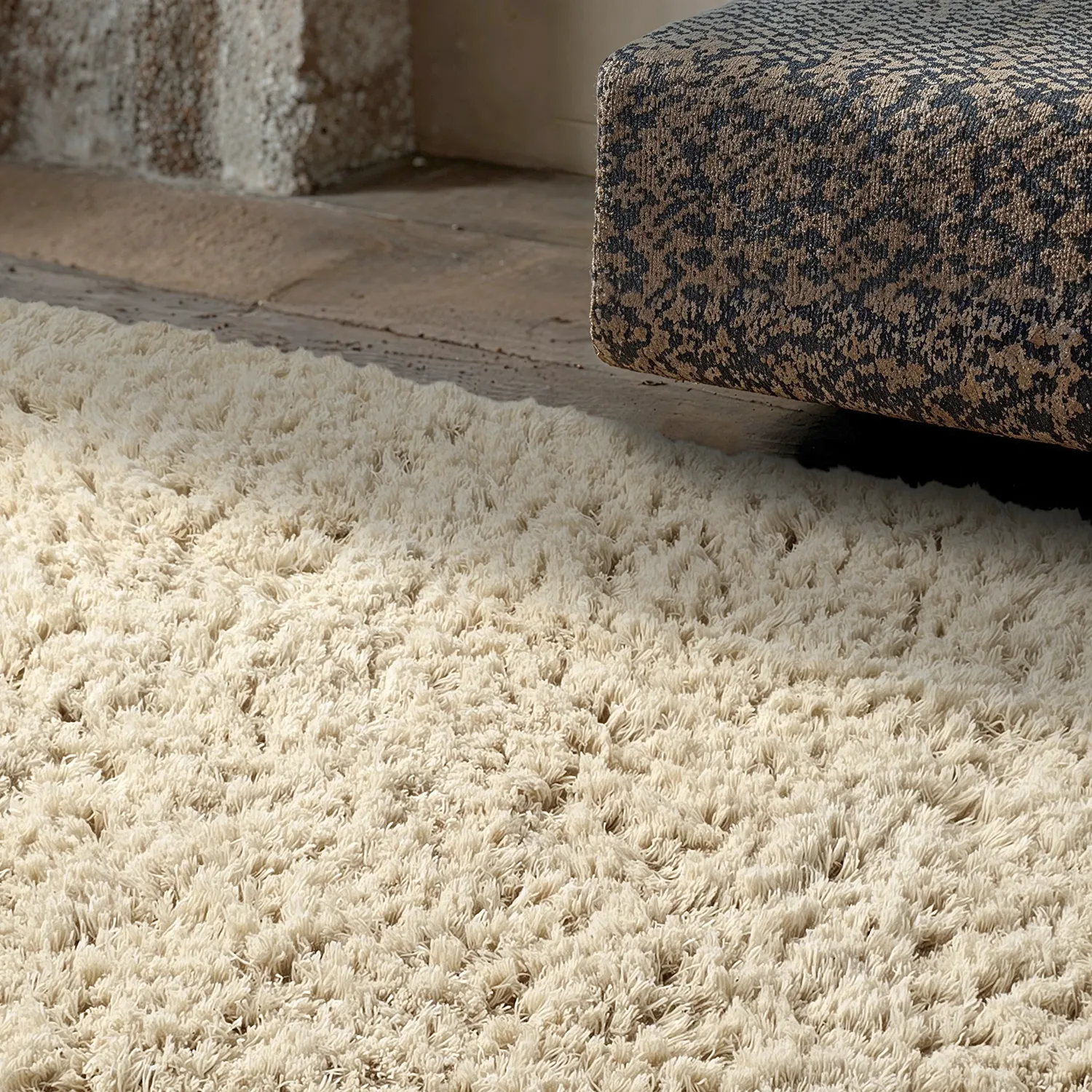 Ryamatta - Fassale Hand Woven Wool Shaggy (cream)