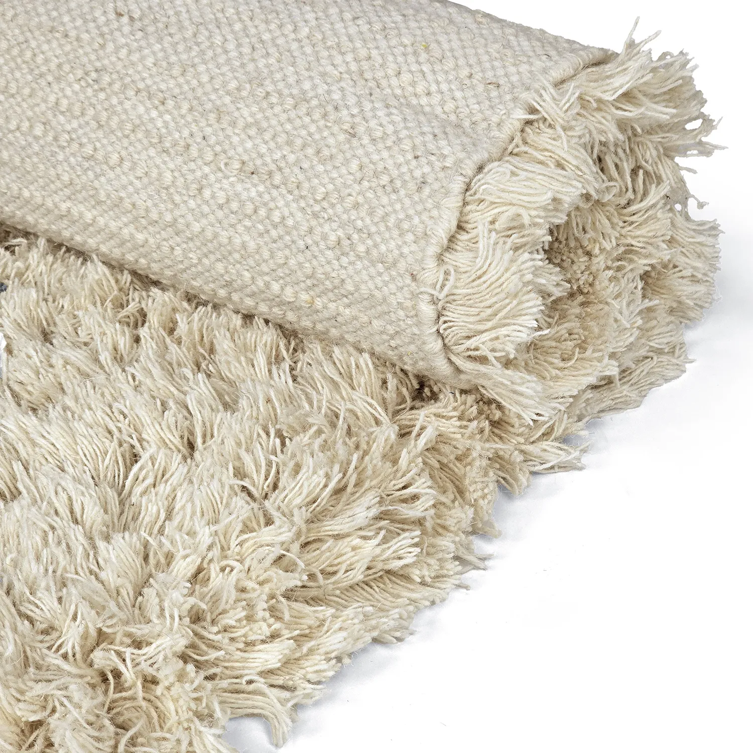 Ryamatta - Fassale Hand Woven Wool Shaggy (cream)