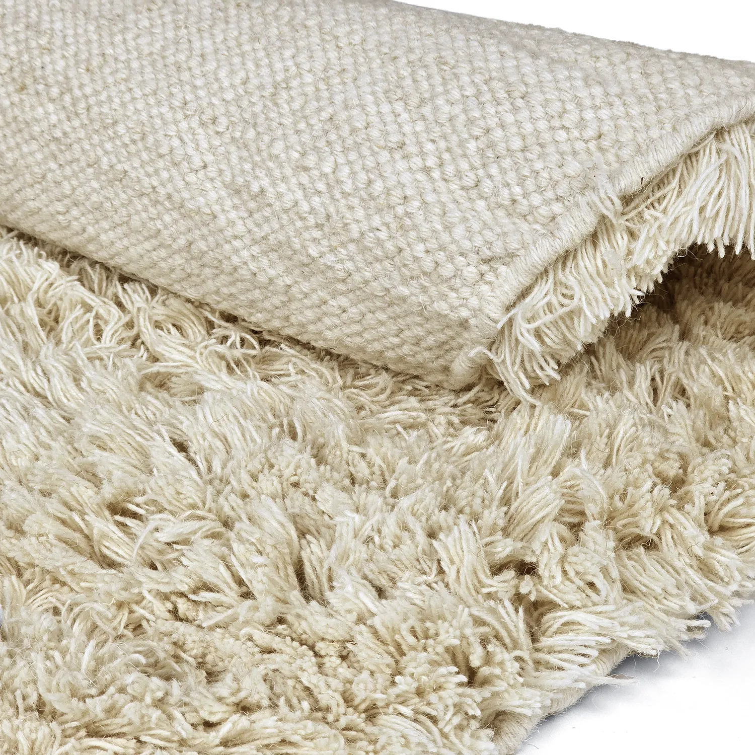 Rund matta - Fassale Hand Woven Wool Shaggy (cream)