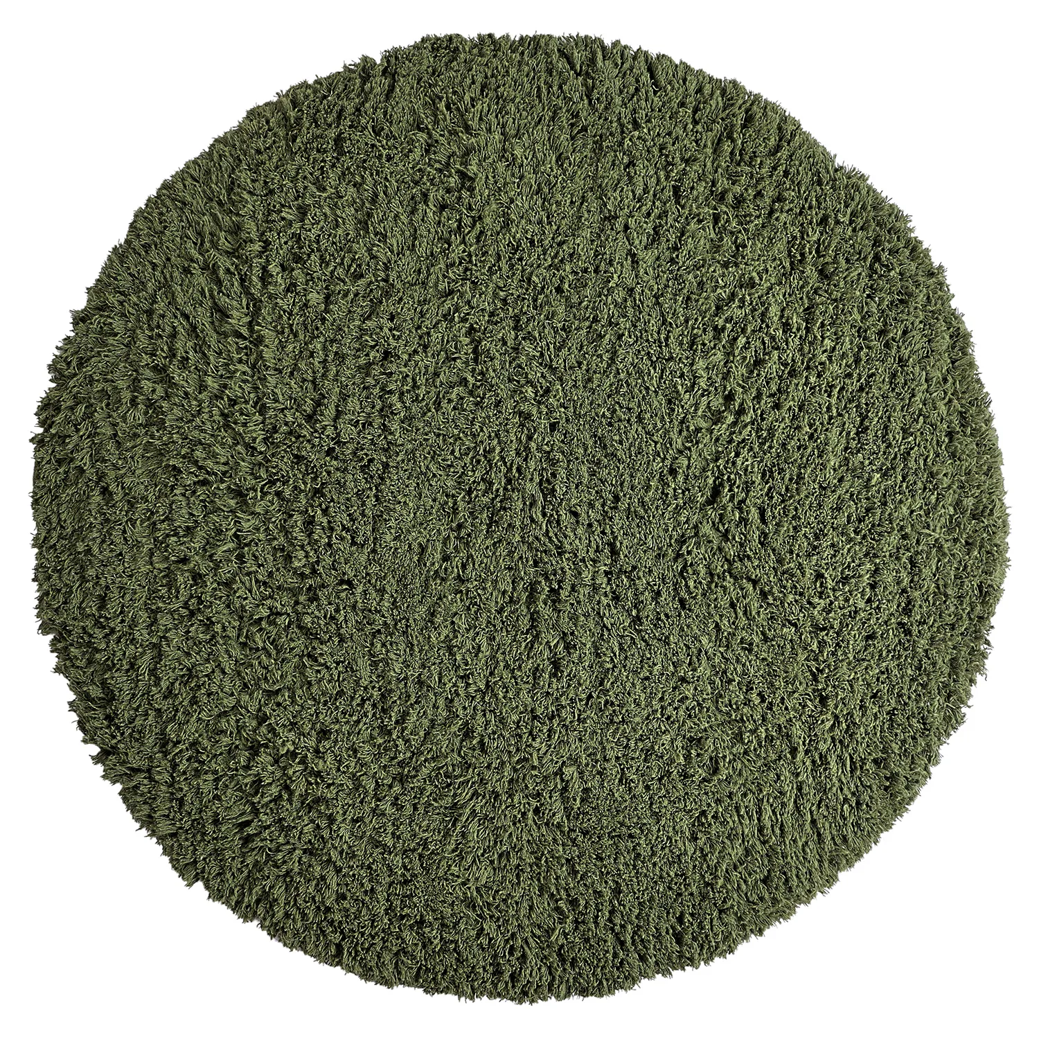 Rund matta - Fassale Hand Woven Wool Shaggy (mossgrön)