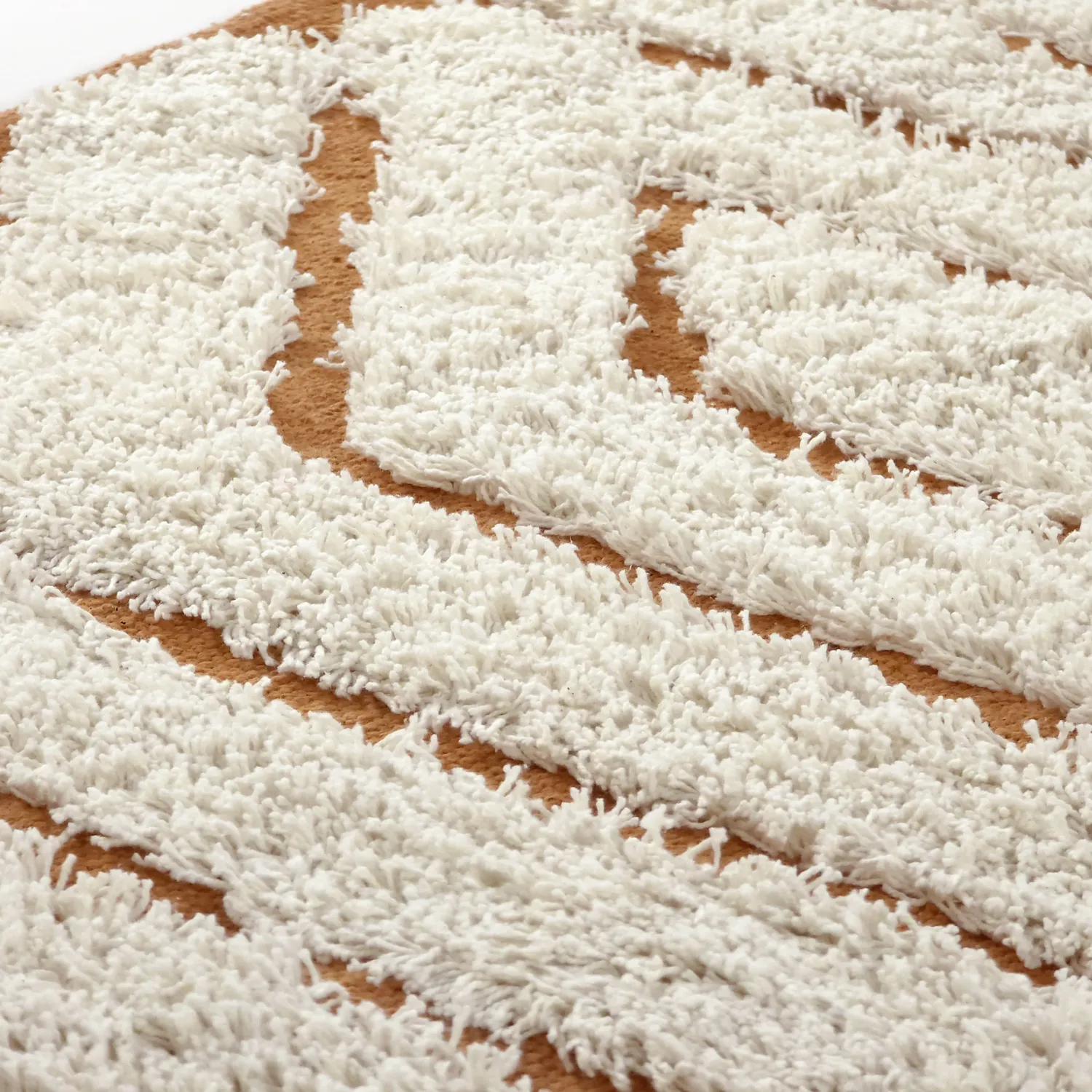 Rund matta - Holwell Natural Cotton Shaggy (offwhite/brun)