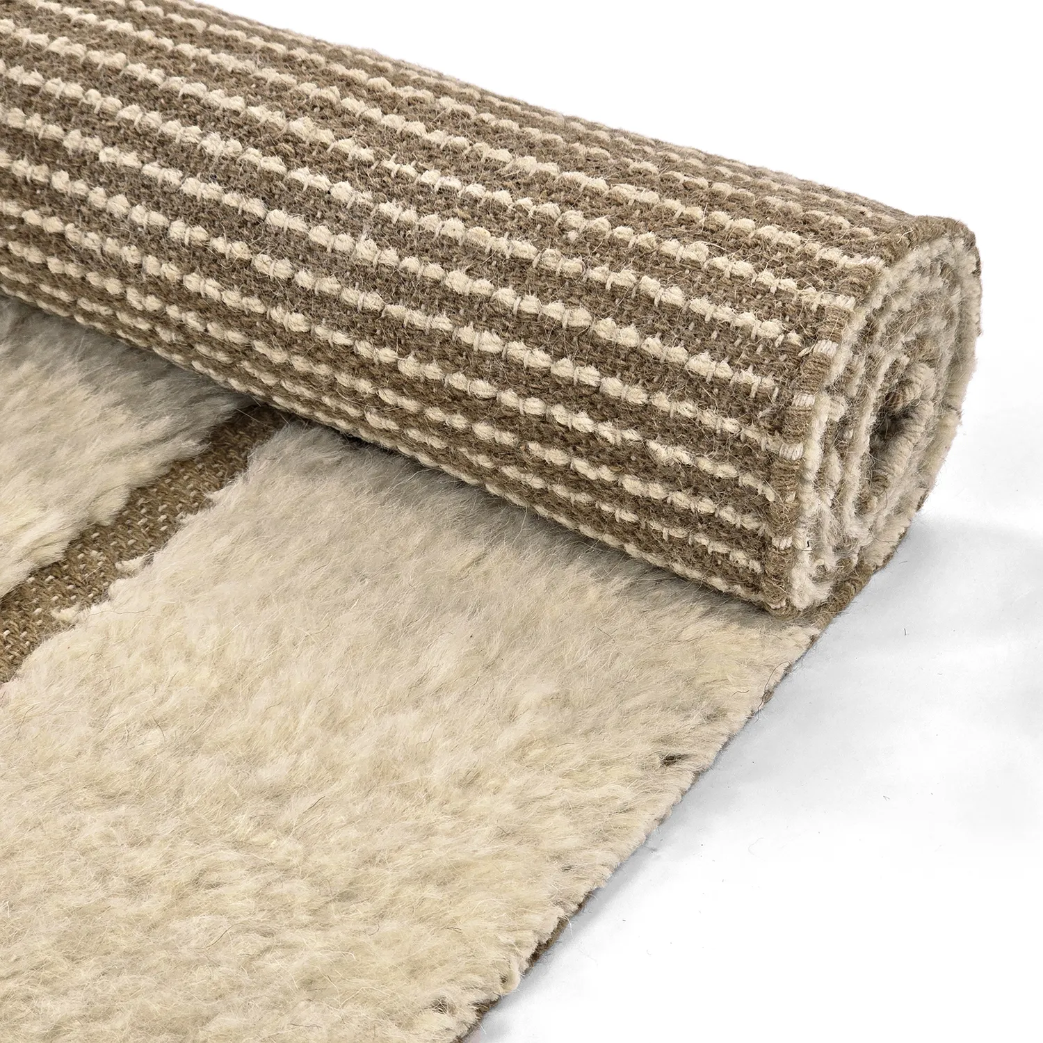 Ryamattor - Kiberg Hand Woven Wool Shaggy (cream)