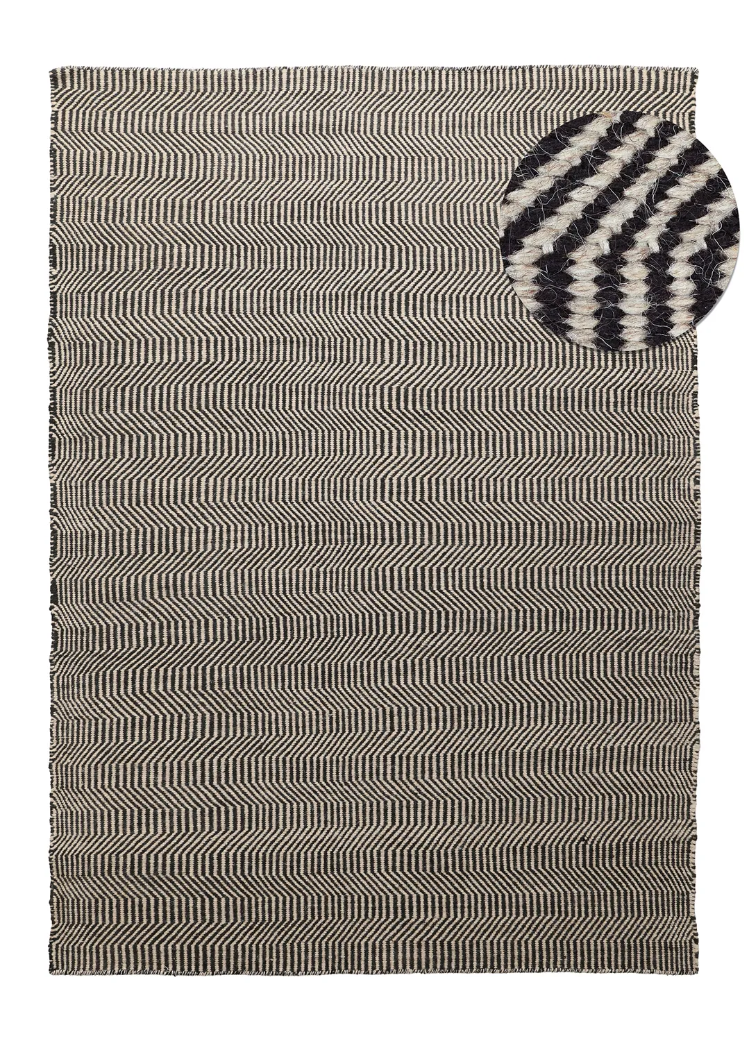 Ullmatta - Larkana (beige/svart)