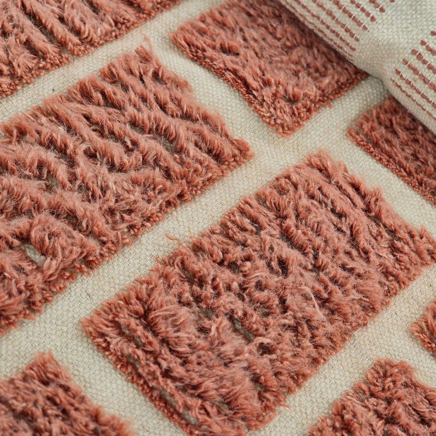 Ryamattor - Leknes Hand Woven Wool Shaggy (terrakotta)