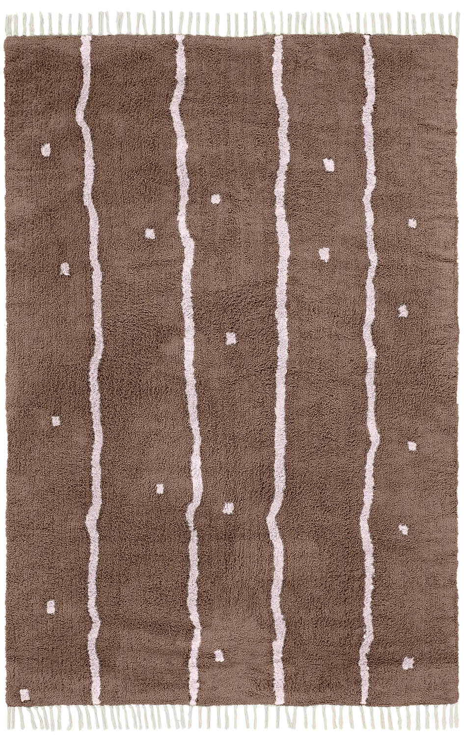 Ryamattor - Leora Natural Cotton Shaggy (brun/lila)