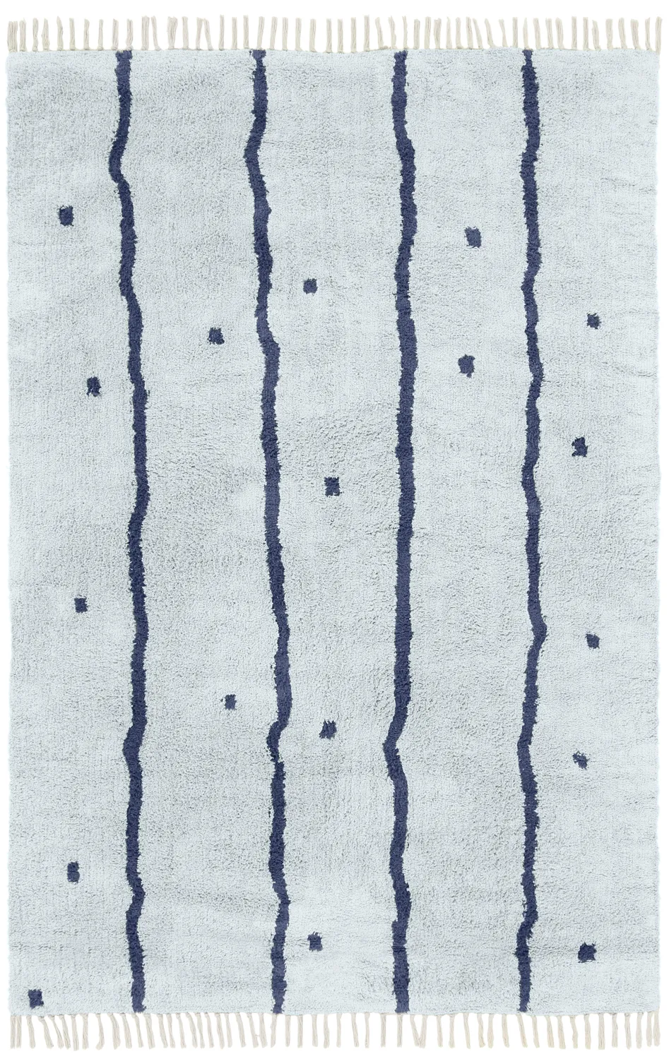 Ryamattor - Leora Natural Cotton Shaggy (grå/blå)