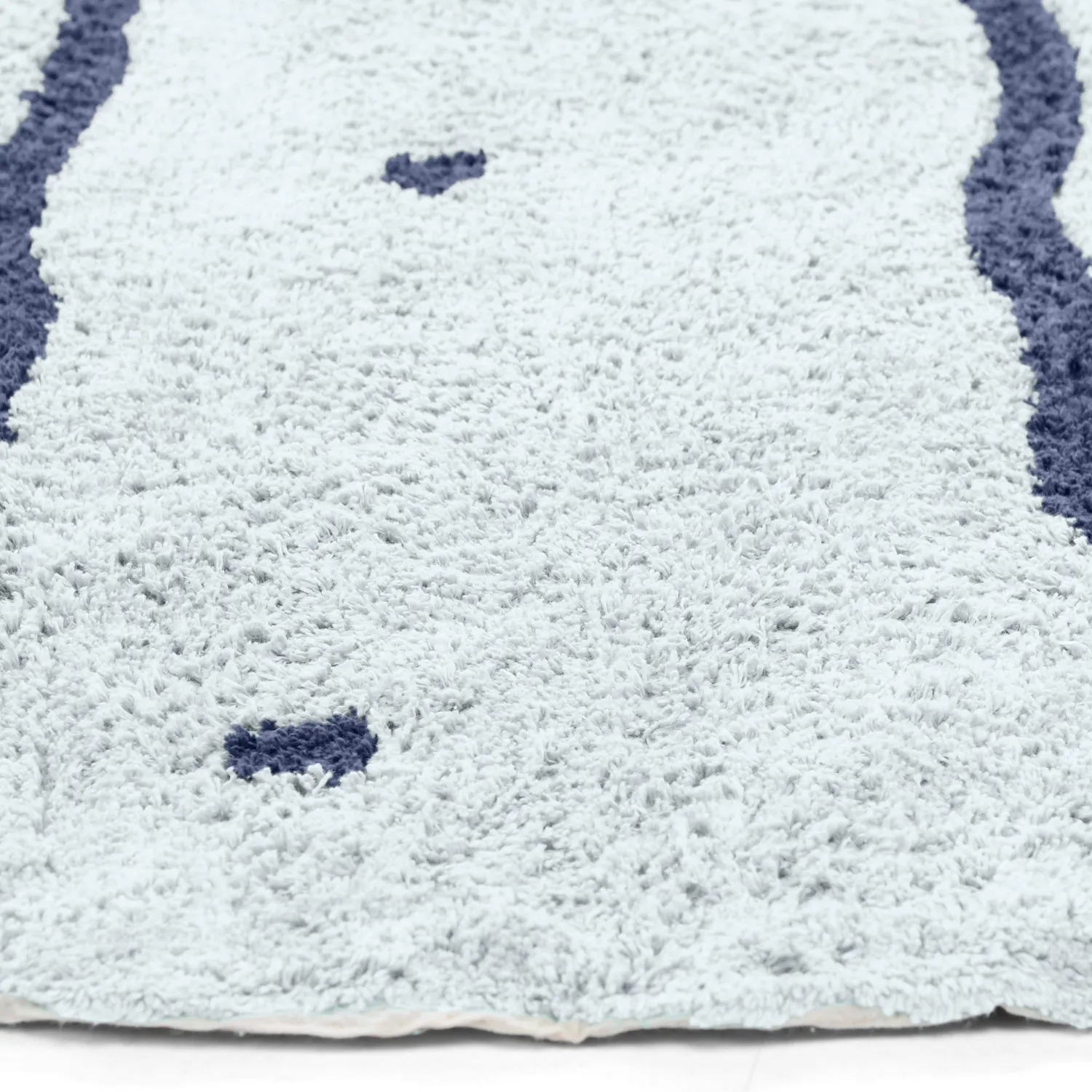 Rund matta - Leora Natural Cotton Shaggy (grå/blå)