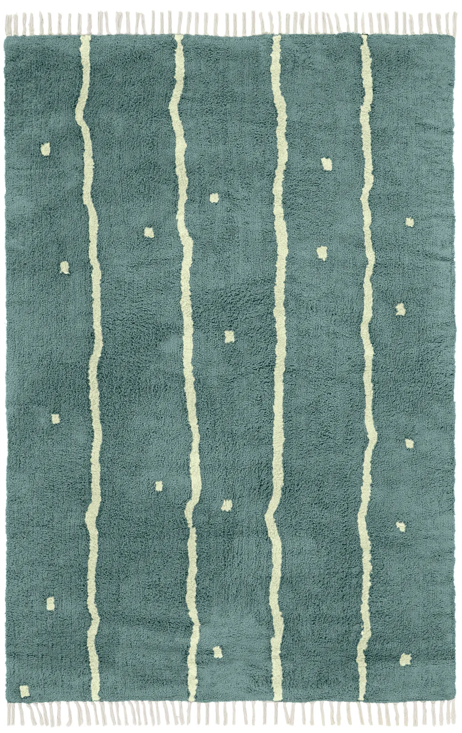 Ryamattor - Leora Natural Cotton Shaggy (grön)