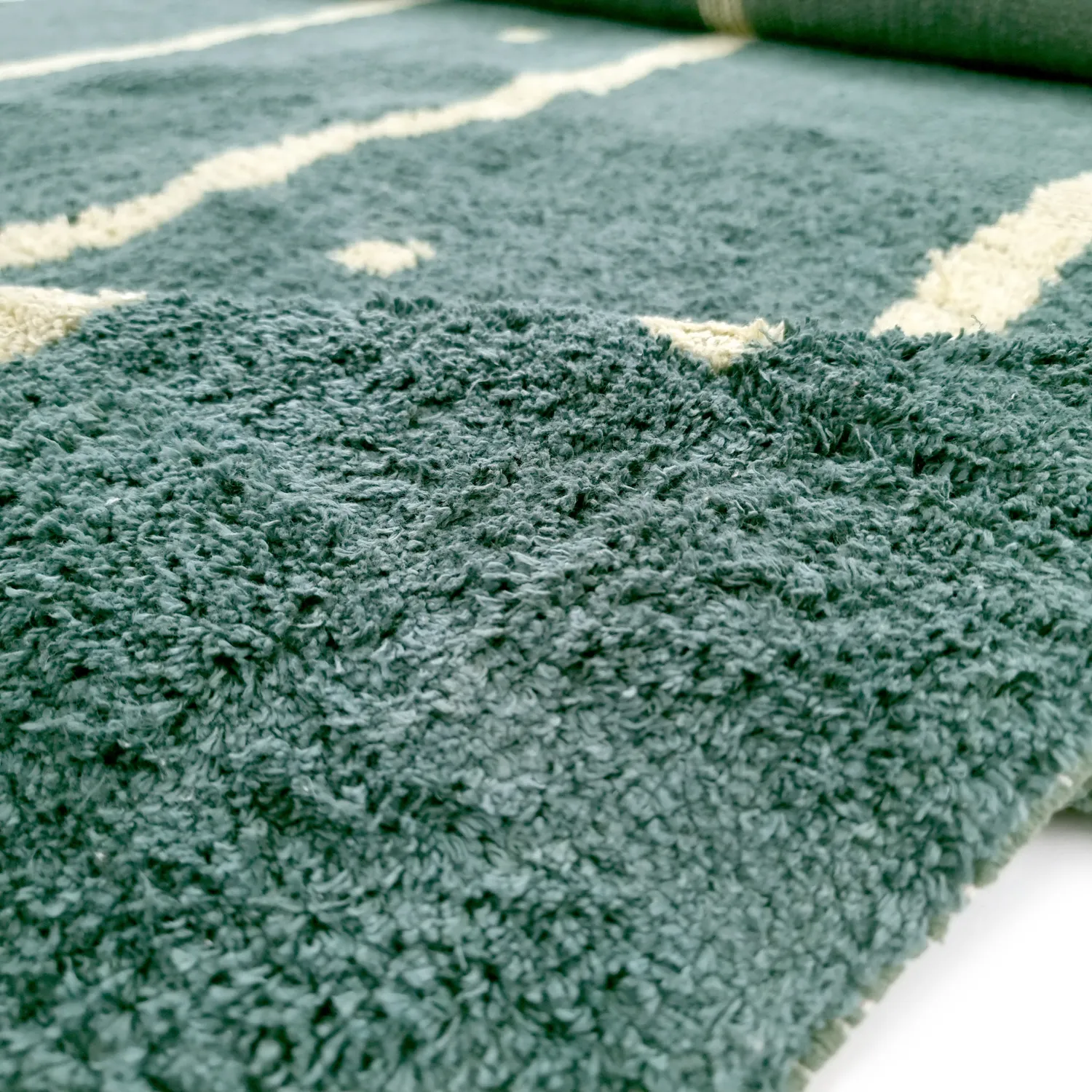 Ryamattor - Leora Natural Cotton Shaggy (grön)