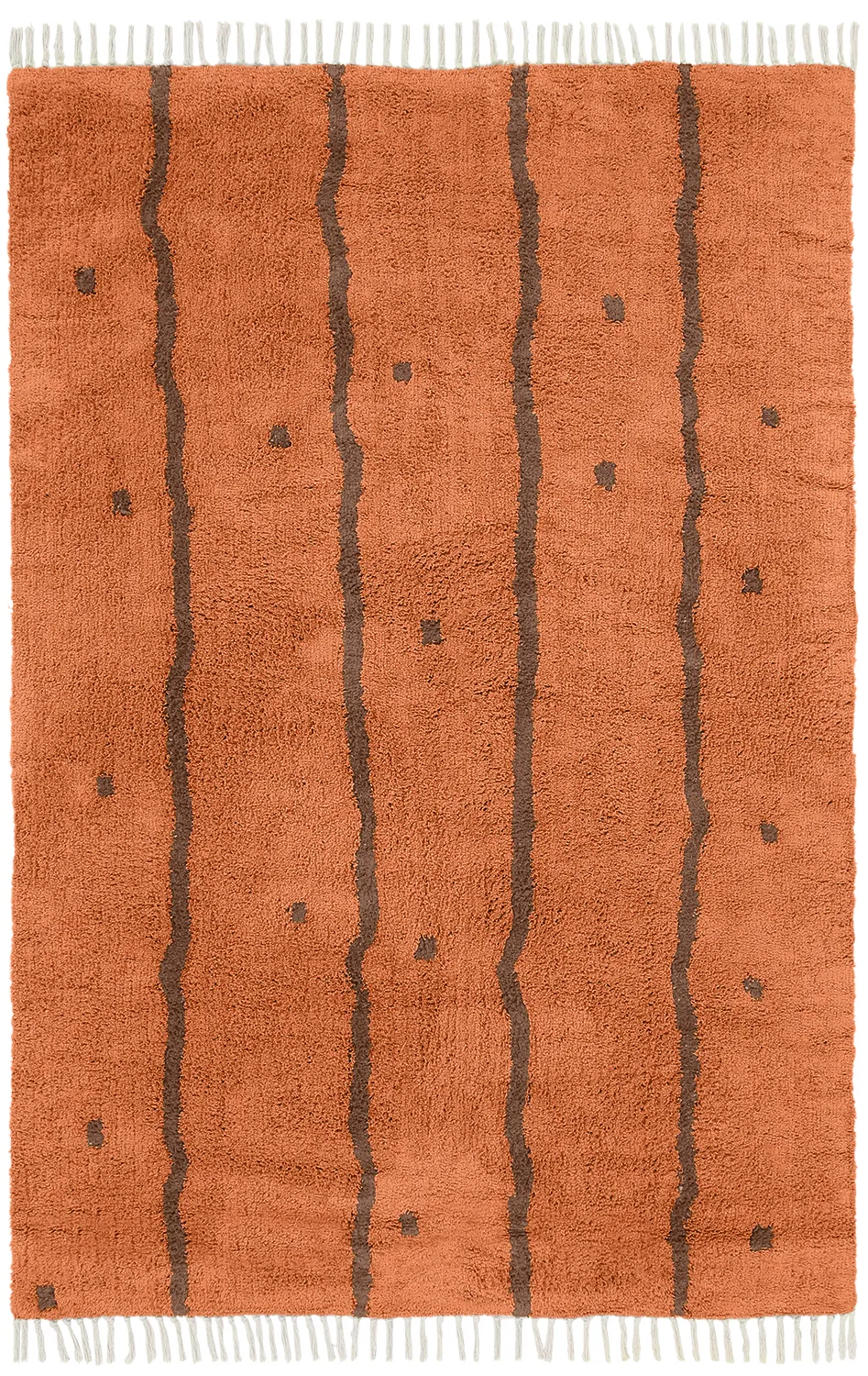 Ryamattor - Leora Natural Cotton Shaggy (orange/brun)