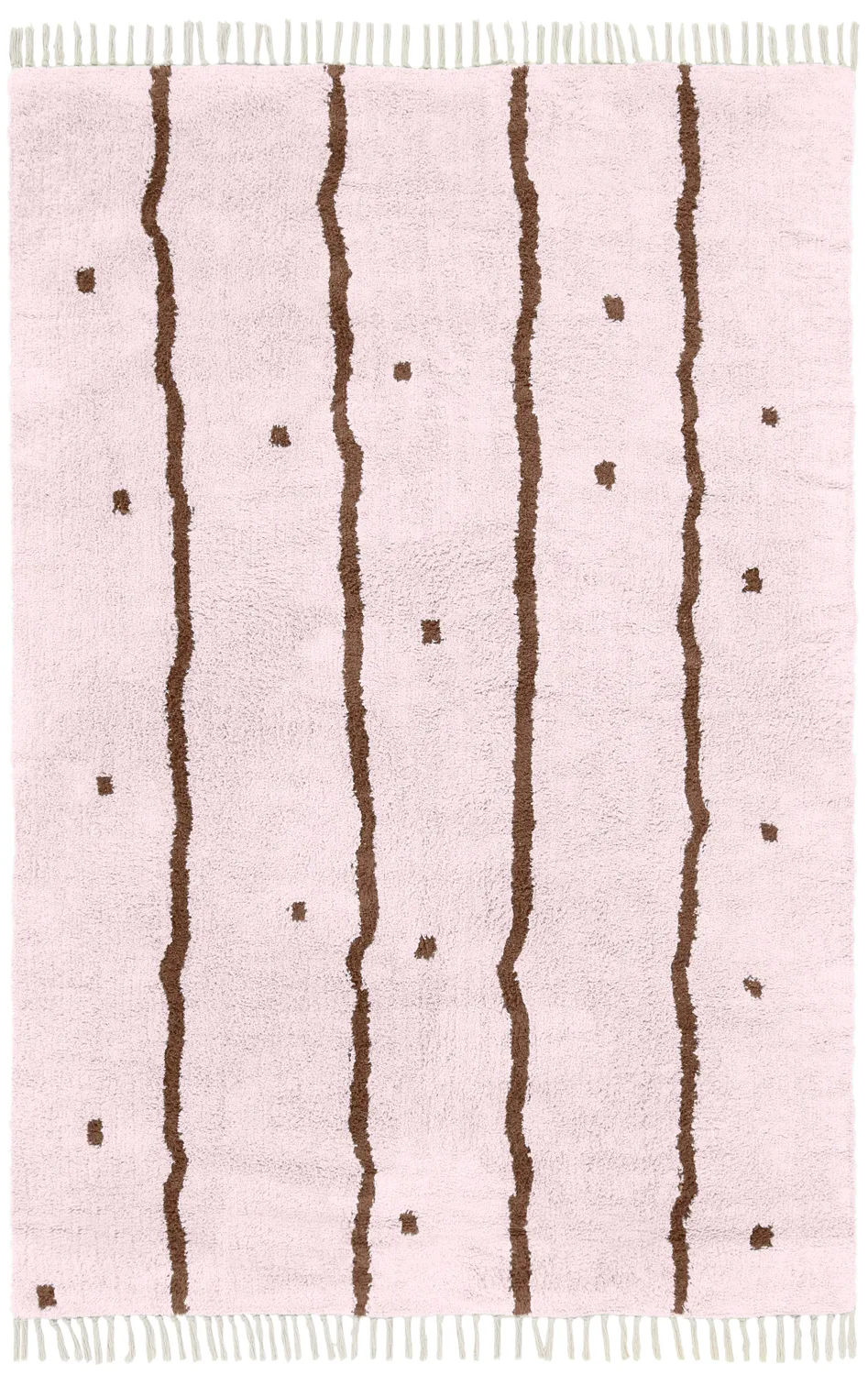 Ryamattor - Leora Natural Cotton Shaggy (rosa/brun)