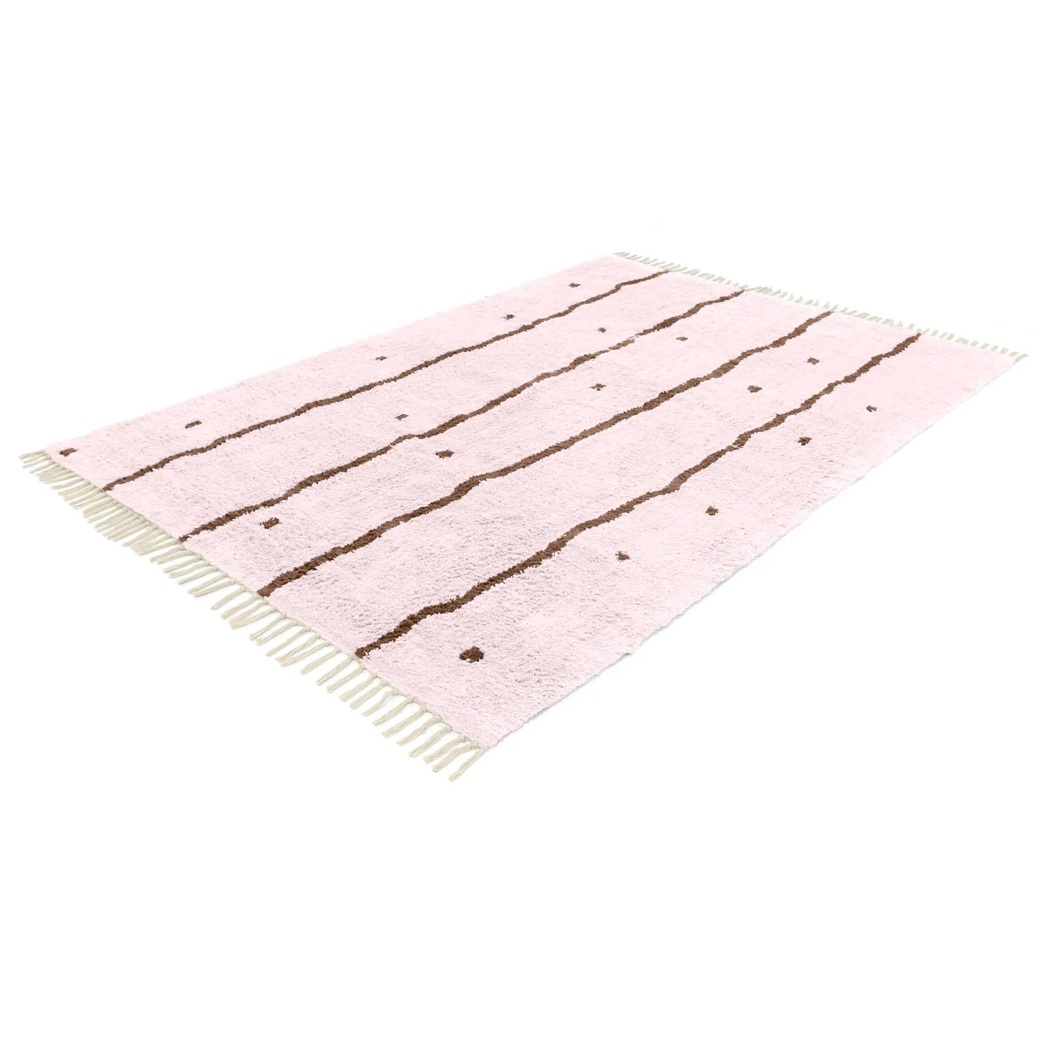 Ryamattor - Leora Natural Cotton Shaggy (rosa/brun)