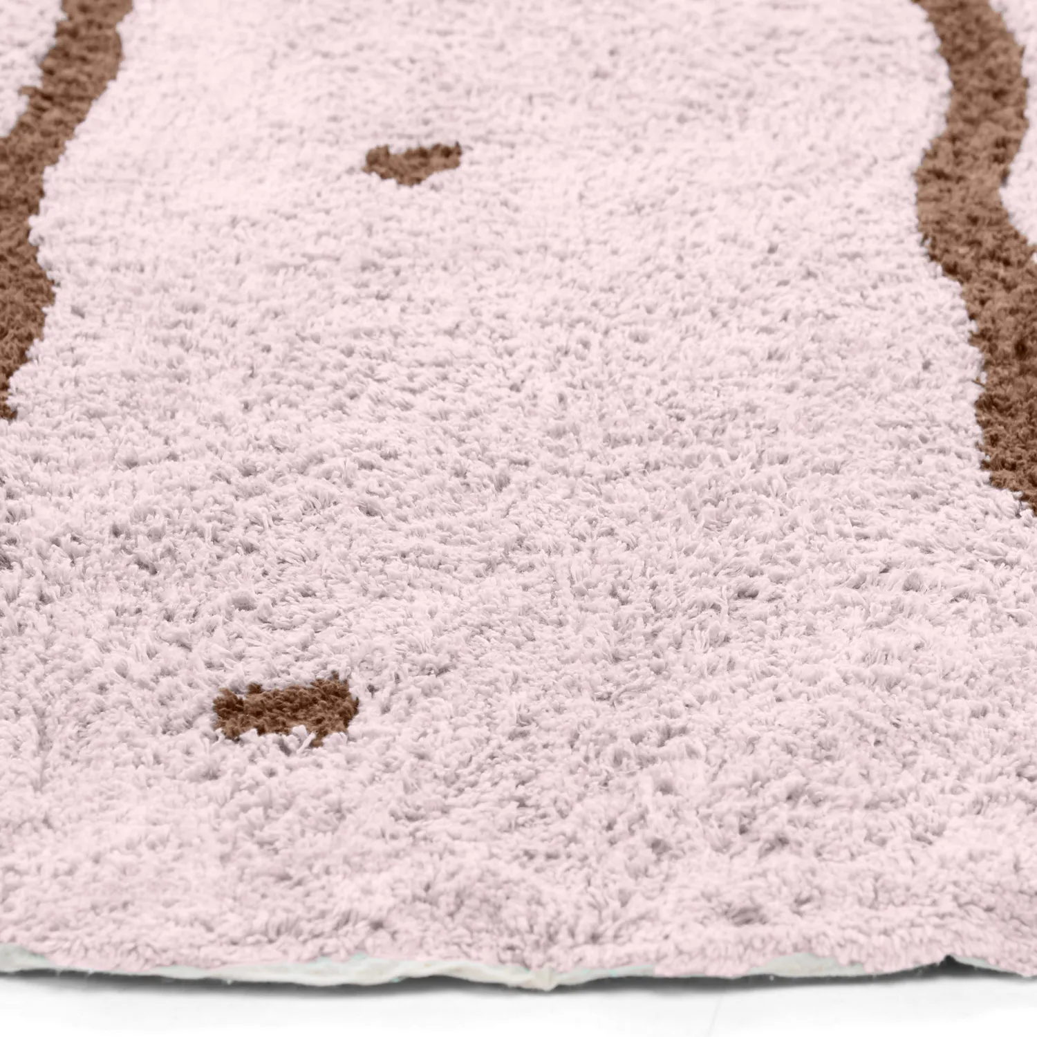 Rund matta - Leora Natural Cotton Shaggy (rosa/brun)