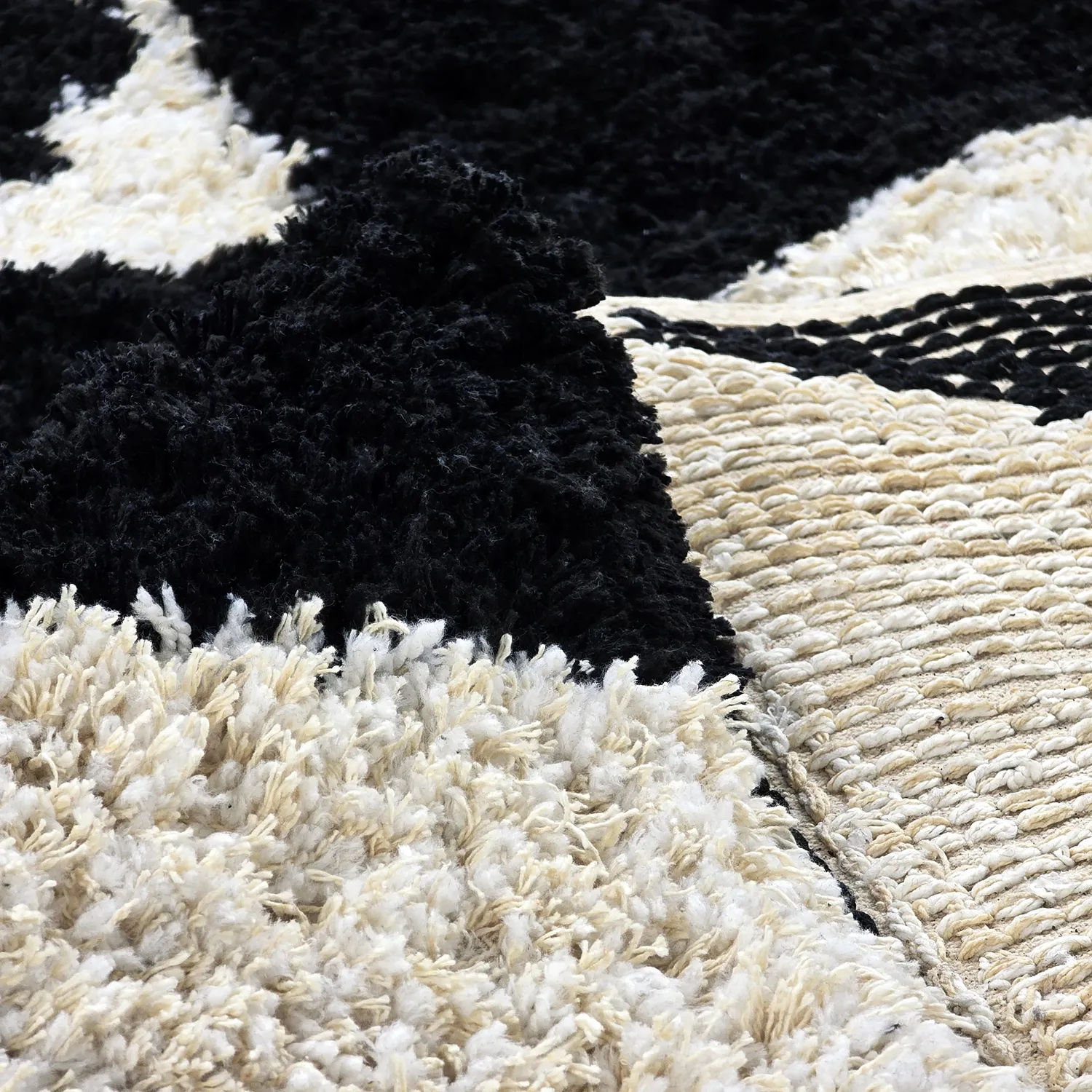 Ryamattor - Marvao Natural Cotton Shaggy (offwhite/svart)