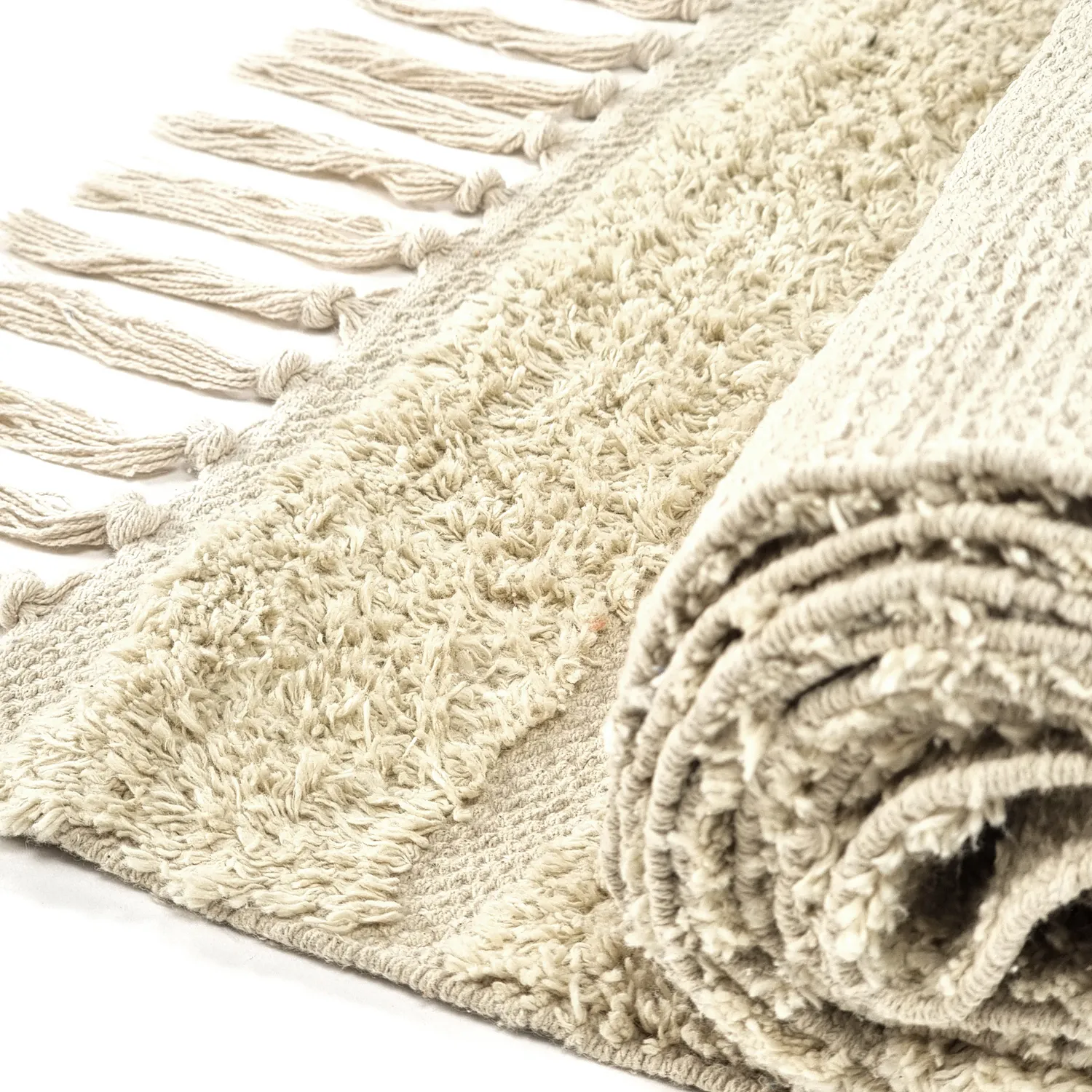 Ryamattor - Rani Natural Cotton Shaggy (beige)