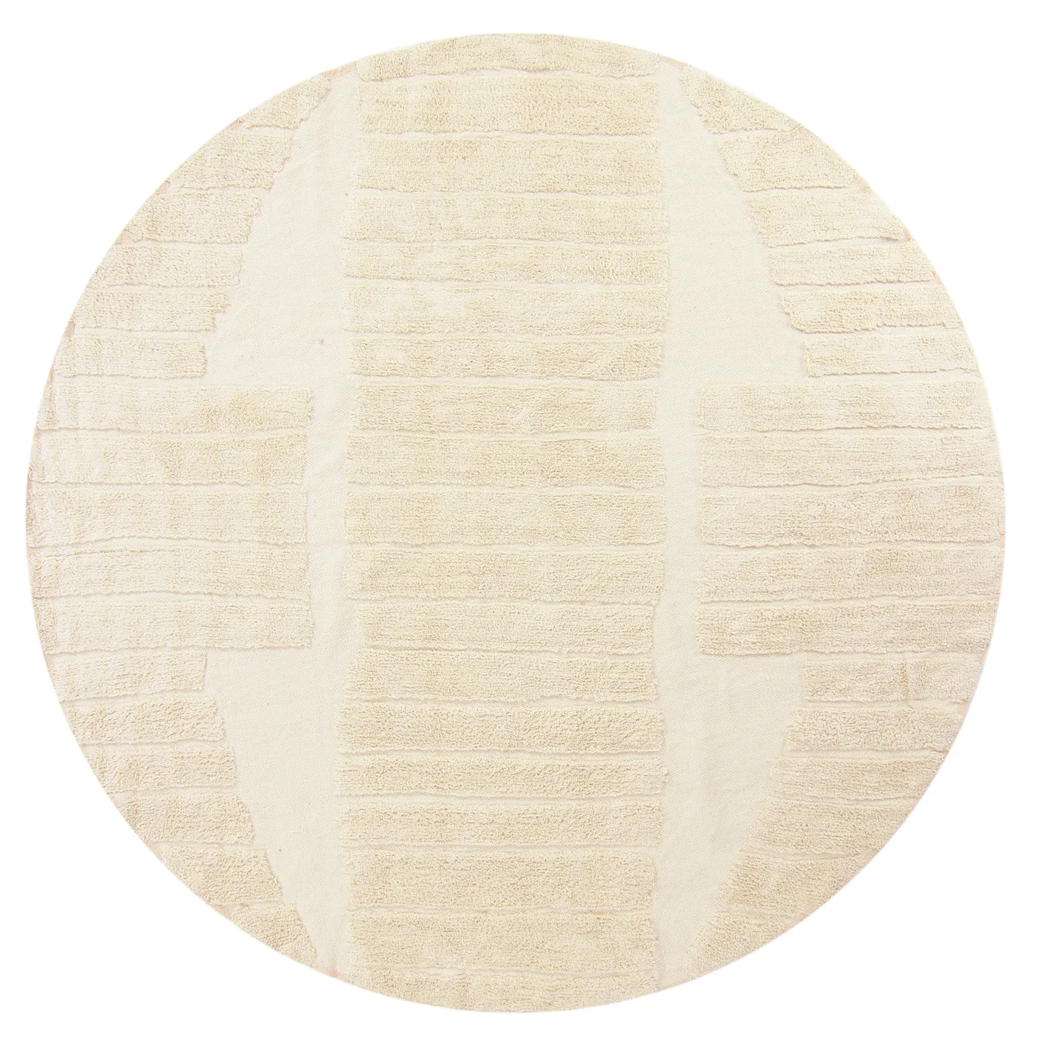 Rund matta - Rani Natural Cotton Shaggy (beige)