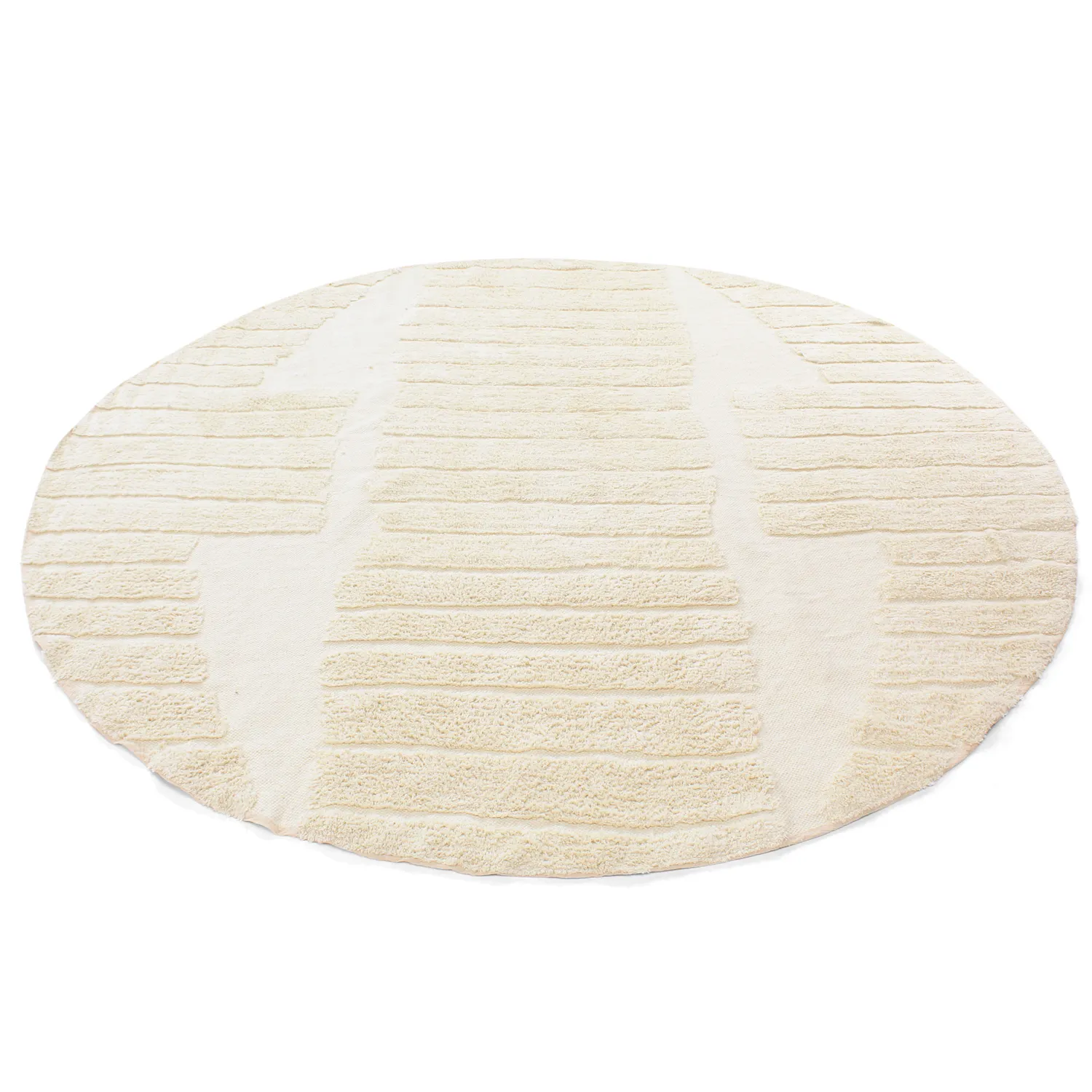 Rund matta - Rani Natural Cotton Shaggy (beige)