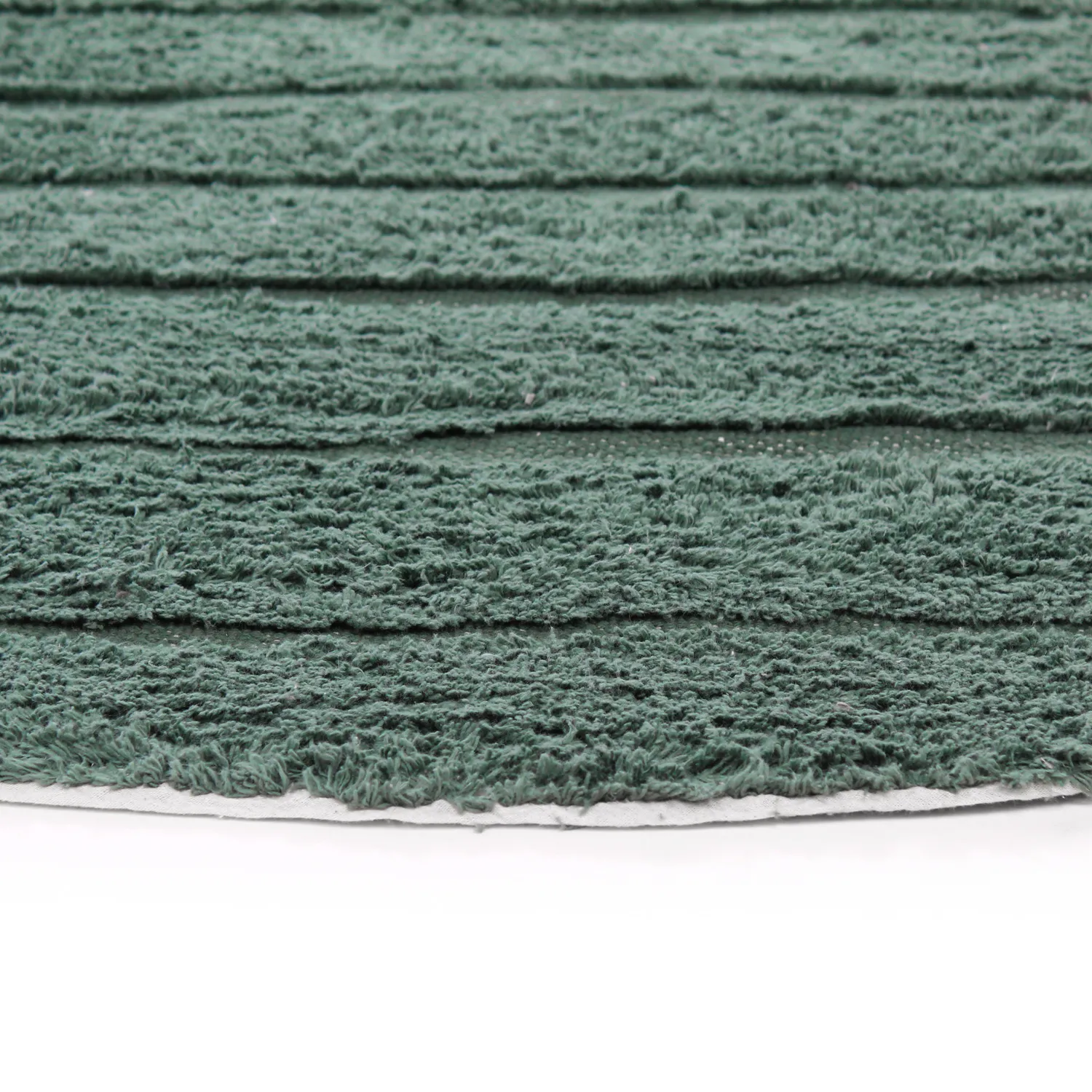 Rund matta - Rani Natural Cotton Shaggy (grön)