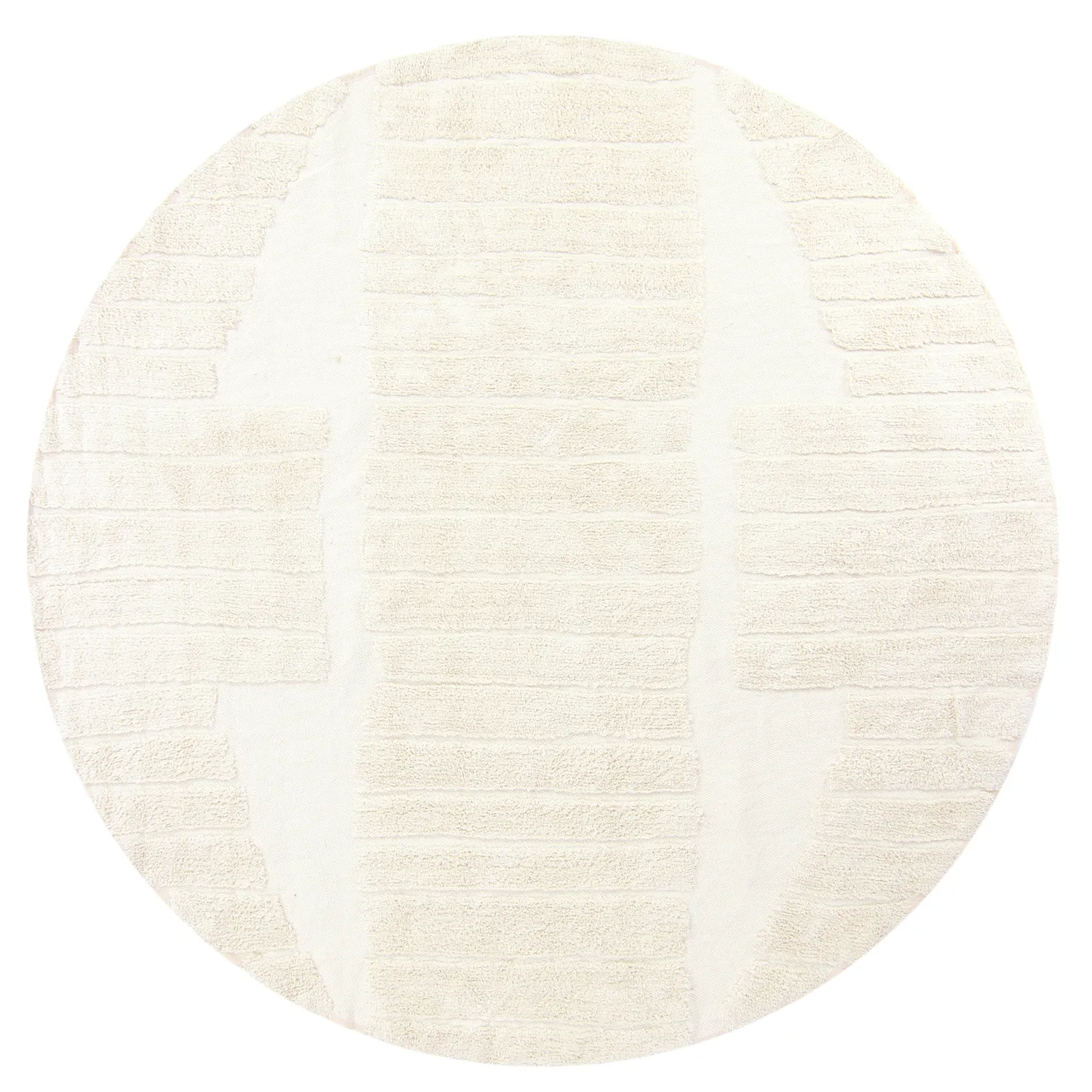 Rund matta - Rani Natural Cotton Shaggy (offwhite)